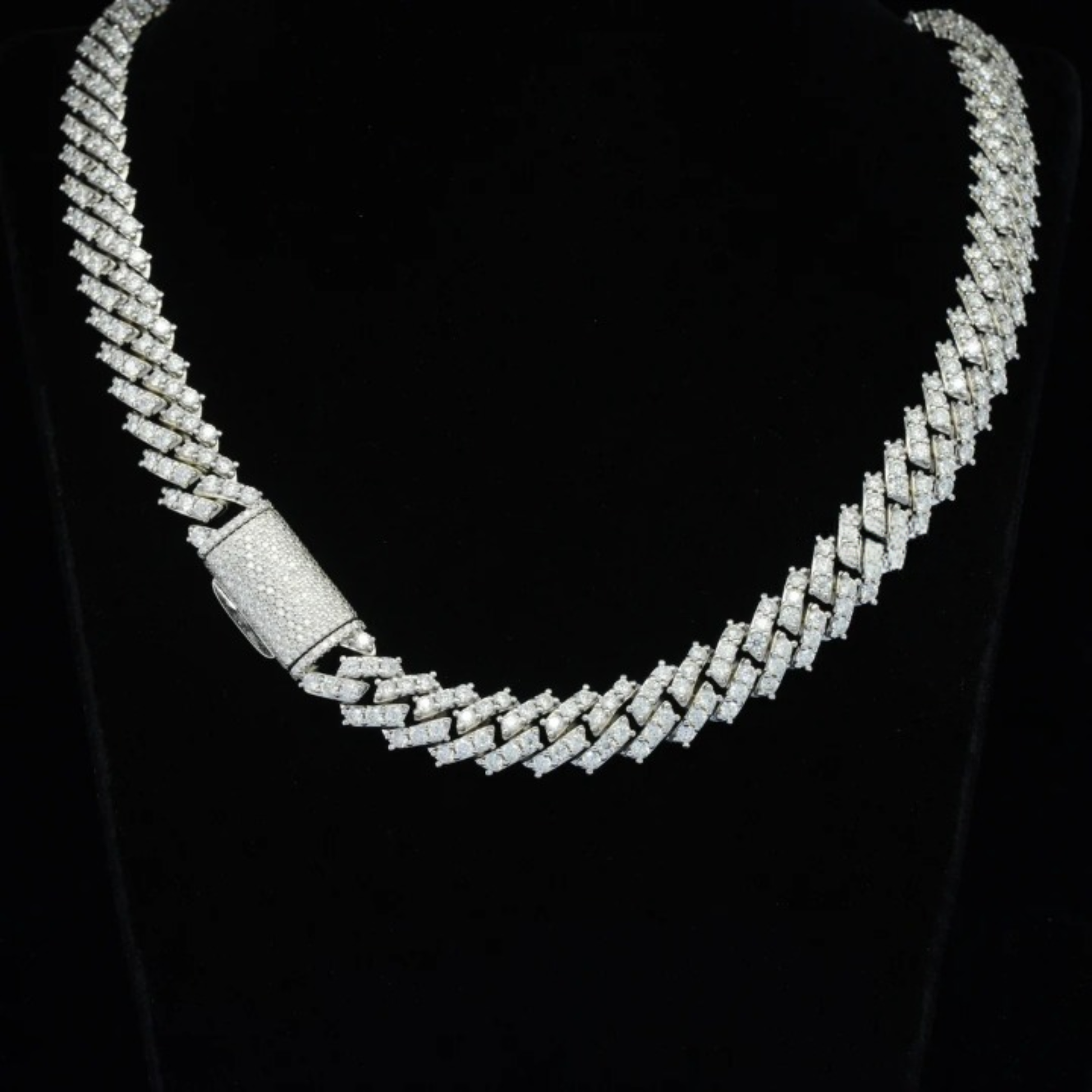 Moissanite diamond miami cuban link chain for men 12mm