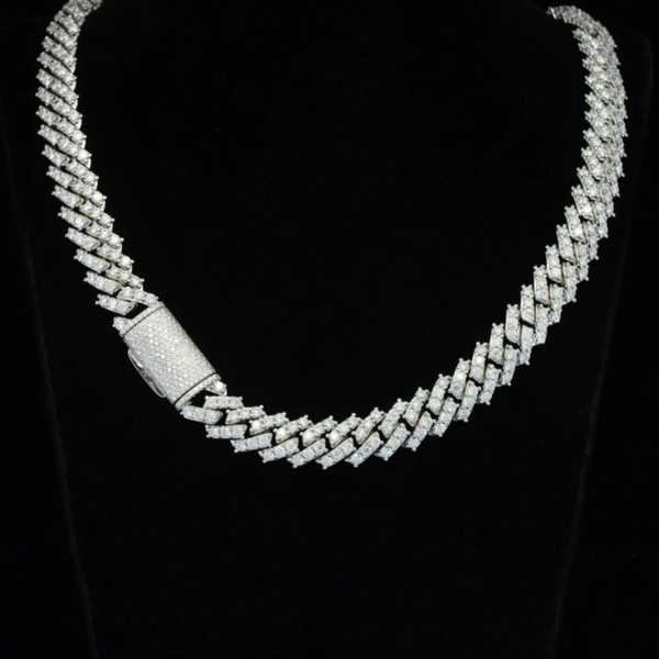 Moissanite diamond miami cuban link chain for men 12mm