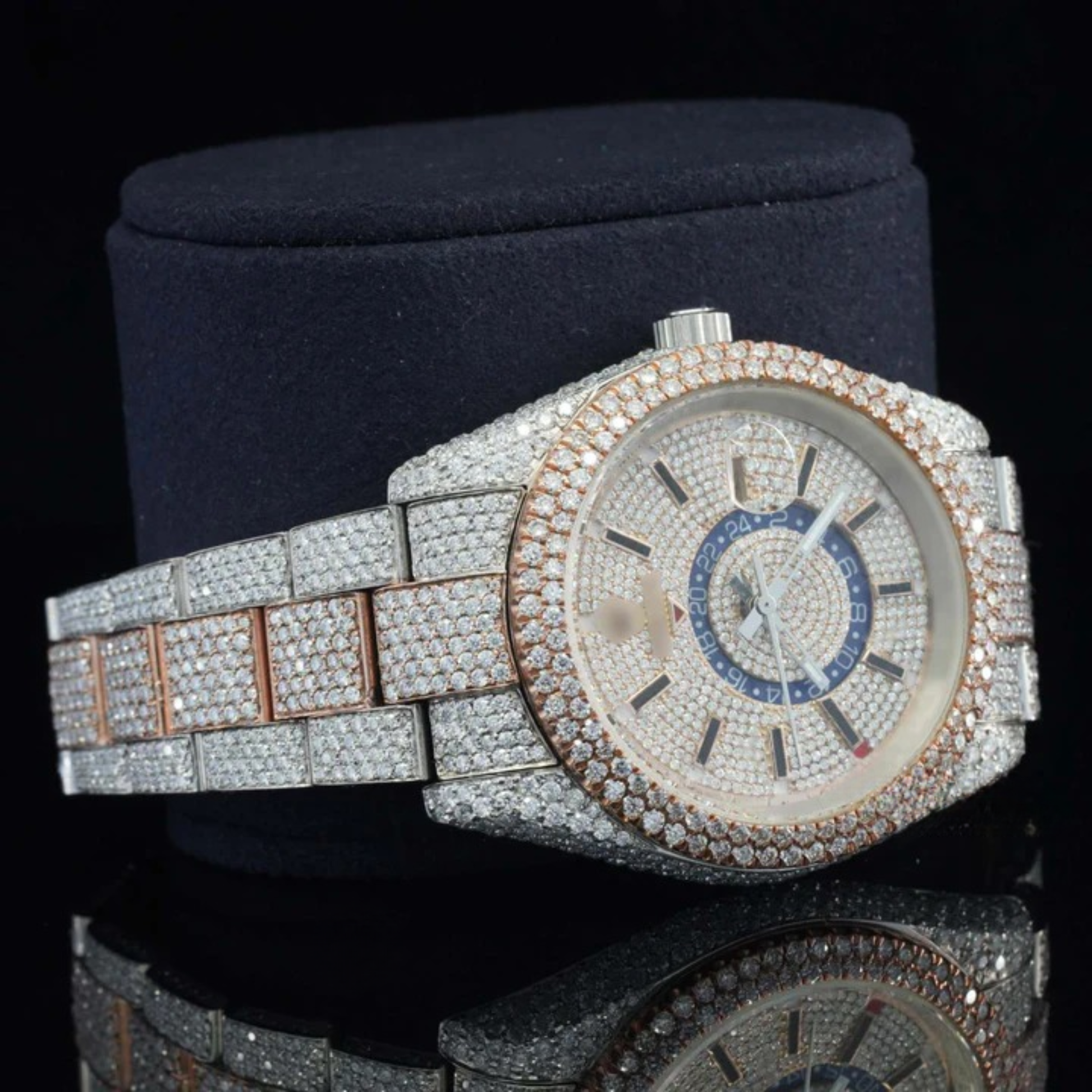 Fabulous White Dial Moissanite Diamond Watch for men