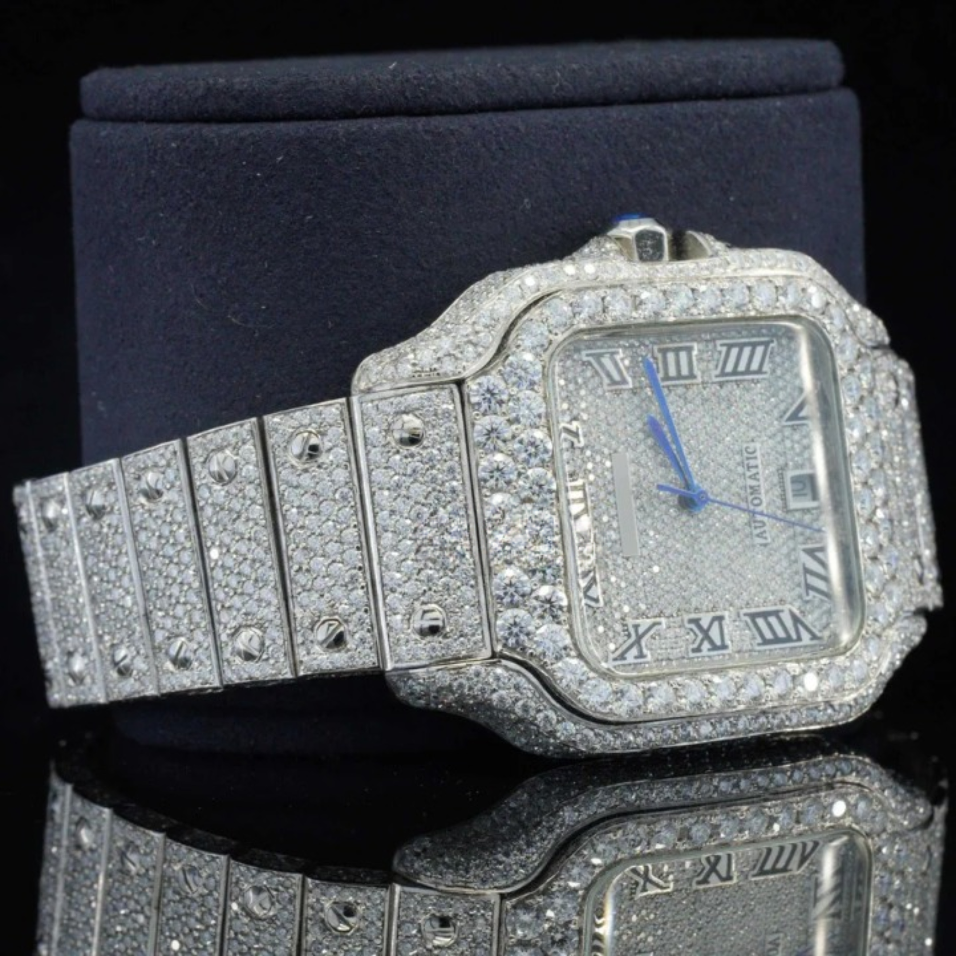 Iced Out And Automatic Business Style Moissanite Watch