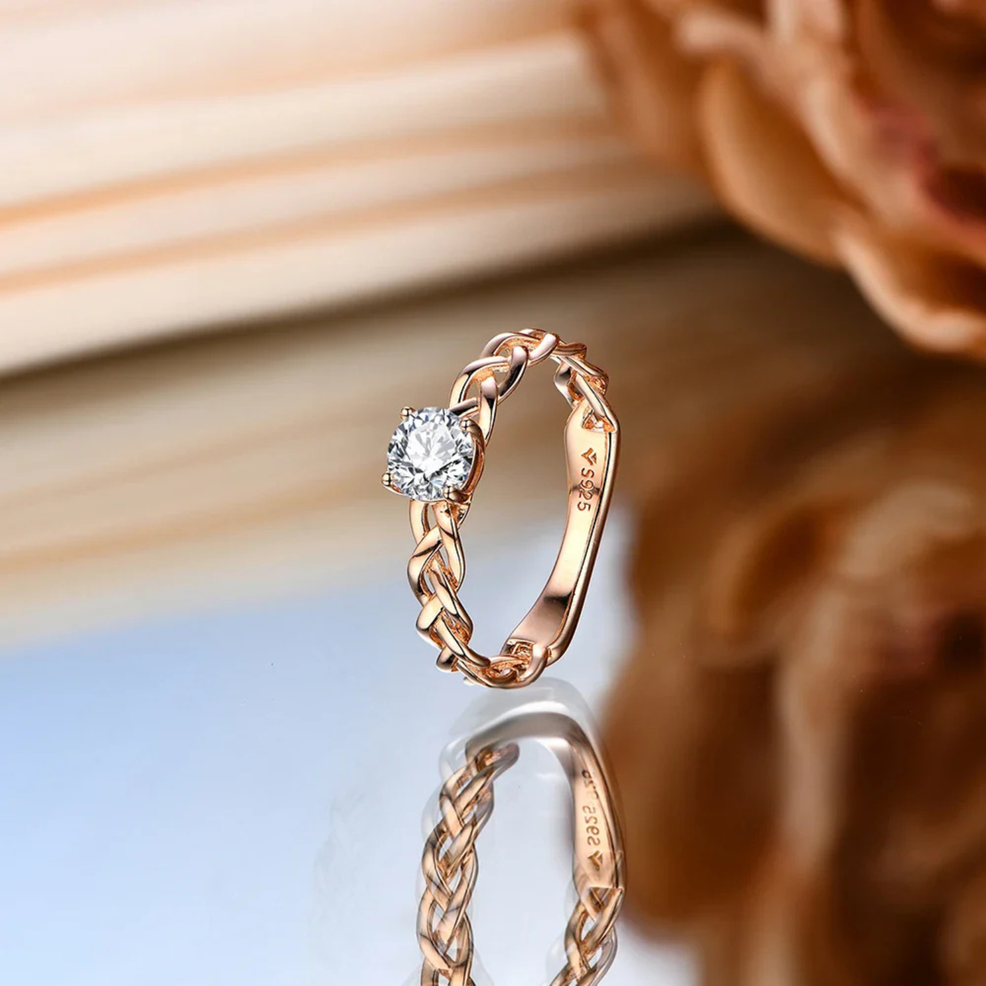 5.0mm Brilliant Cut Moissanite Ring