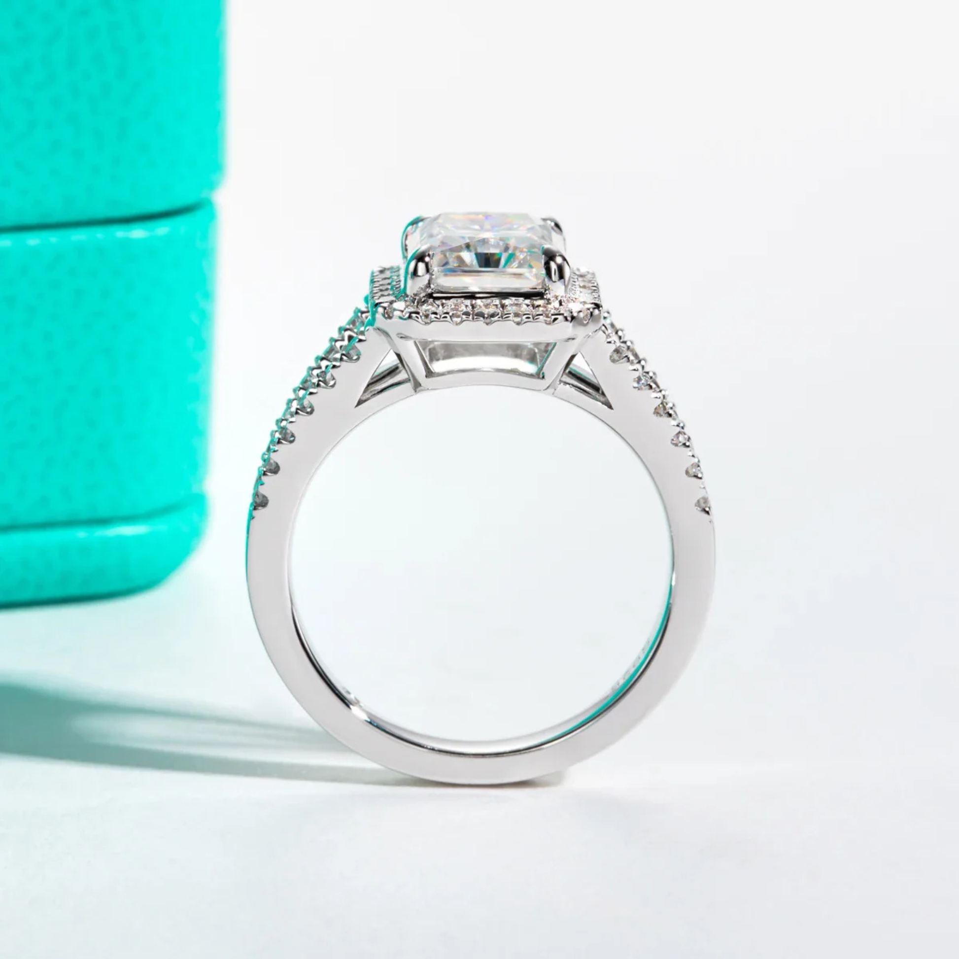 2.5 CTTW Princess Cut Moissanite Bridal Ring Set