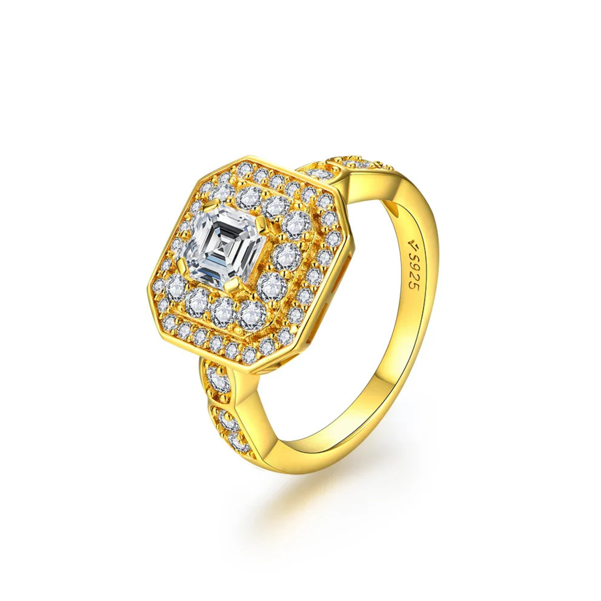 5*5 VVS1 D Color Moissanite Engagement Ring | Brilliant Cut