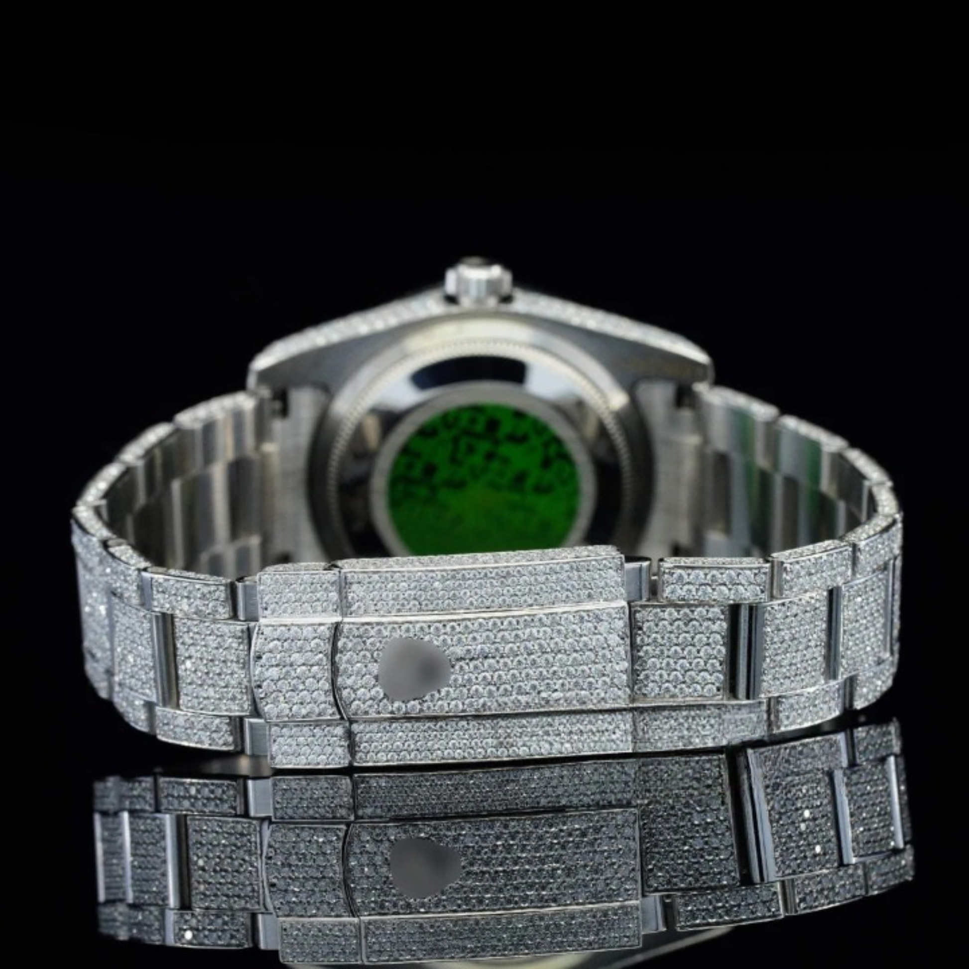 Stylish Marvelous Iced Out White Dial Moissanite Watch