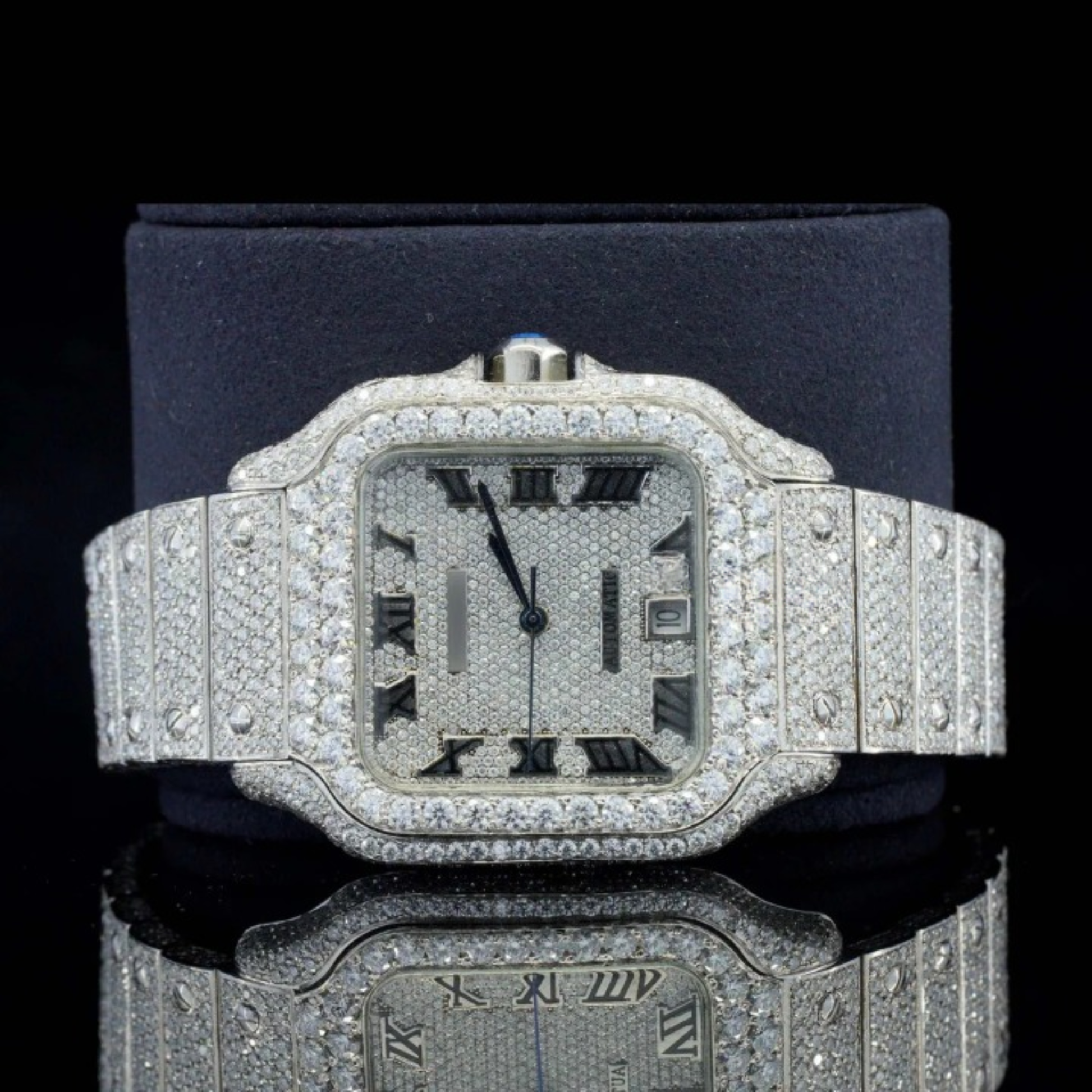 Iced Out And Automatic Business Style Moissanite Watch