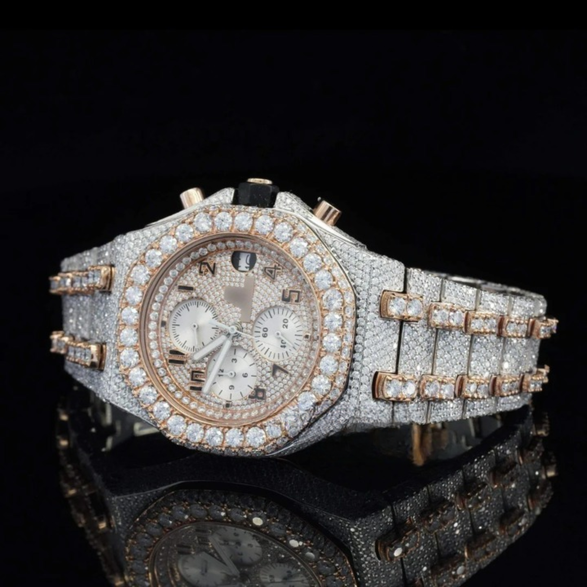 Fabulous Automatic Moissanite Diamond Iced Out Wrist Watch For Men