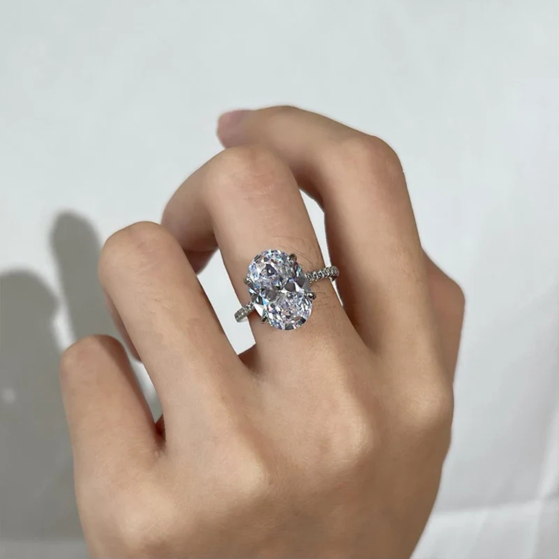 3 CT Oval Cut Moissanite Engagement Ring