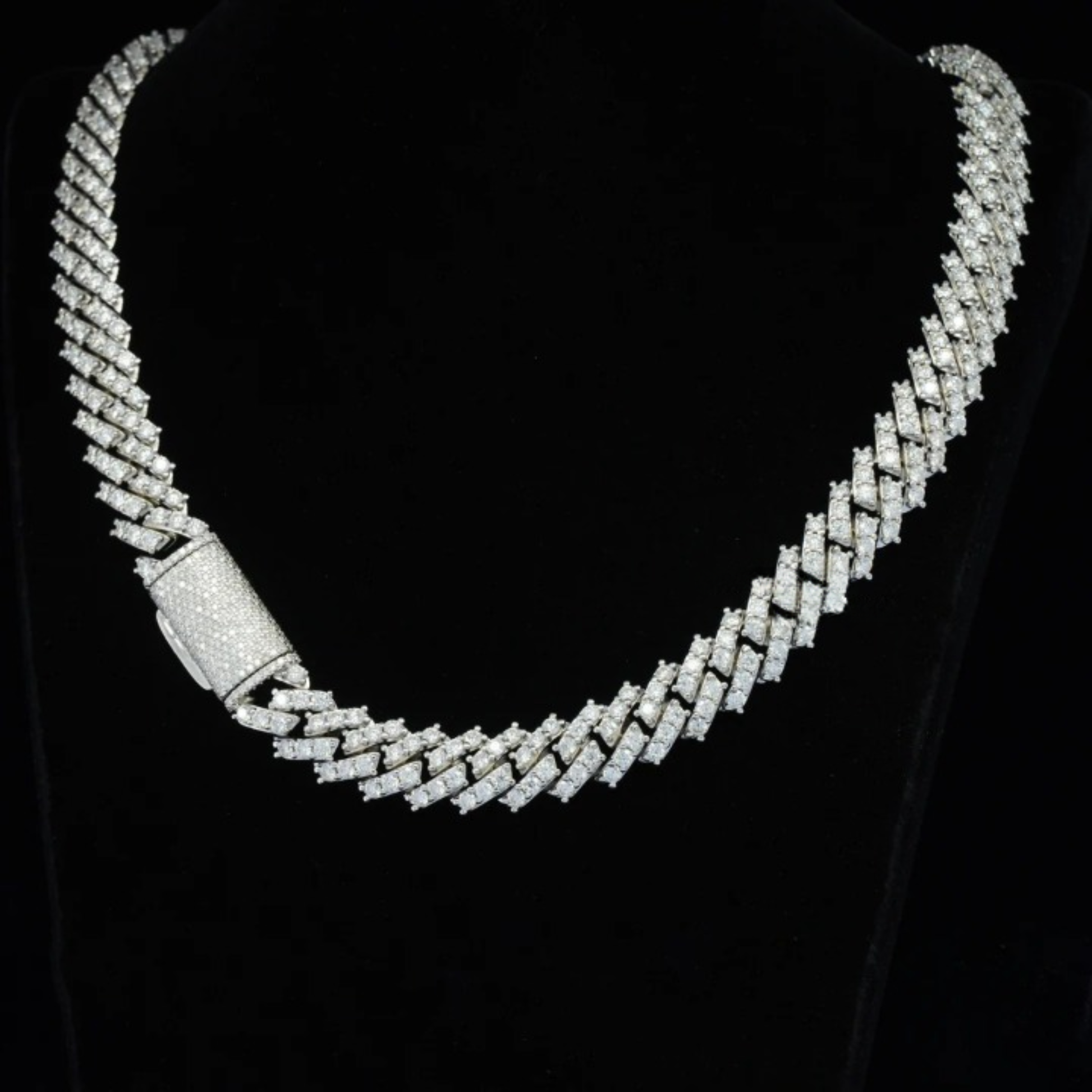 Moissanite diamond miami cuban link chain for men 12mm
