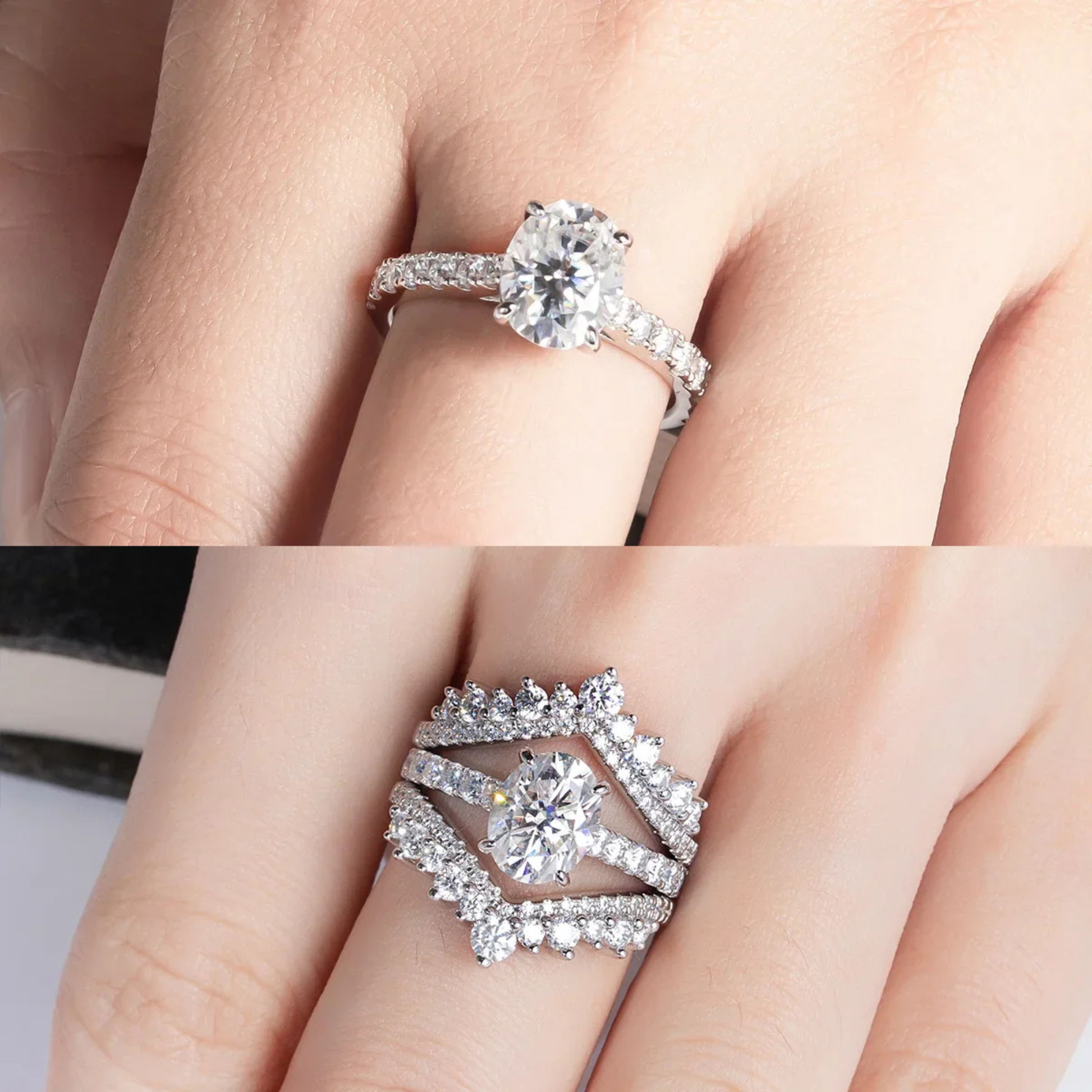 2 CT Oval Cut Moissanite Engagement Ring