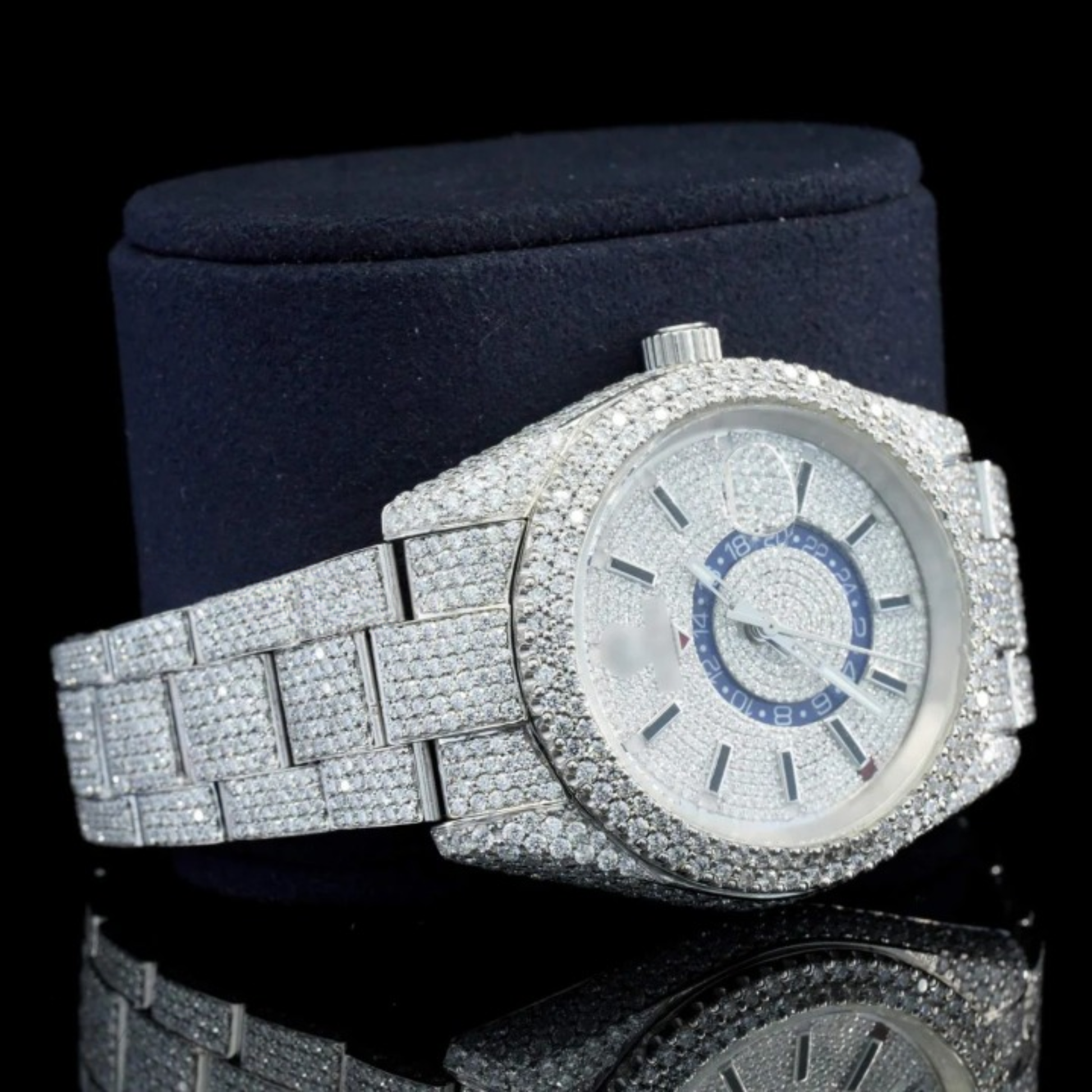 Superior White Gold Color Moissanite Diamond Iced Out Watch