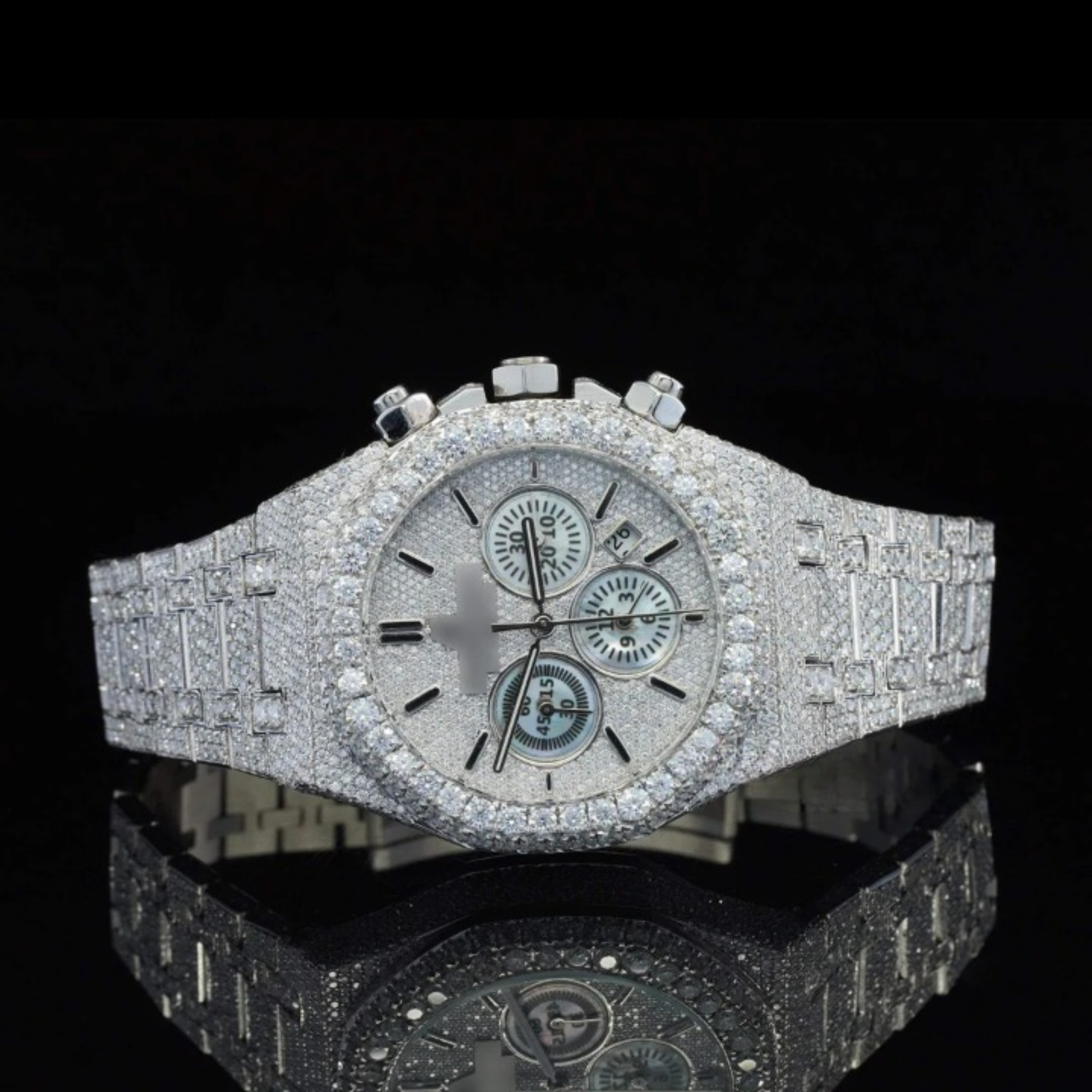 Fabulous Iced Out Automatic Moissanite Diamond Wrist Watch For Men