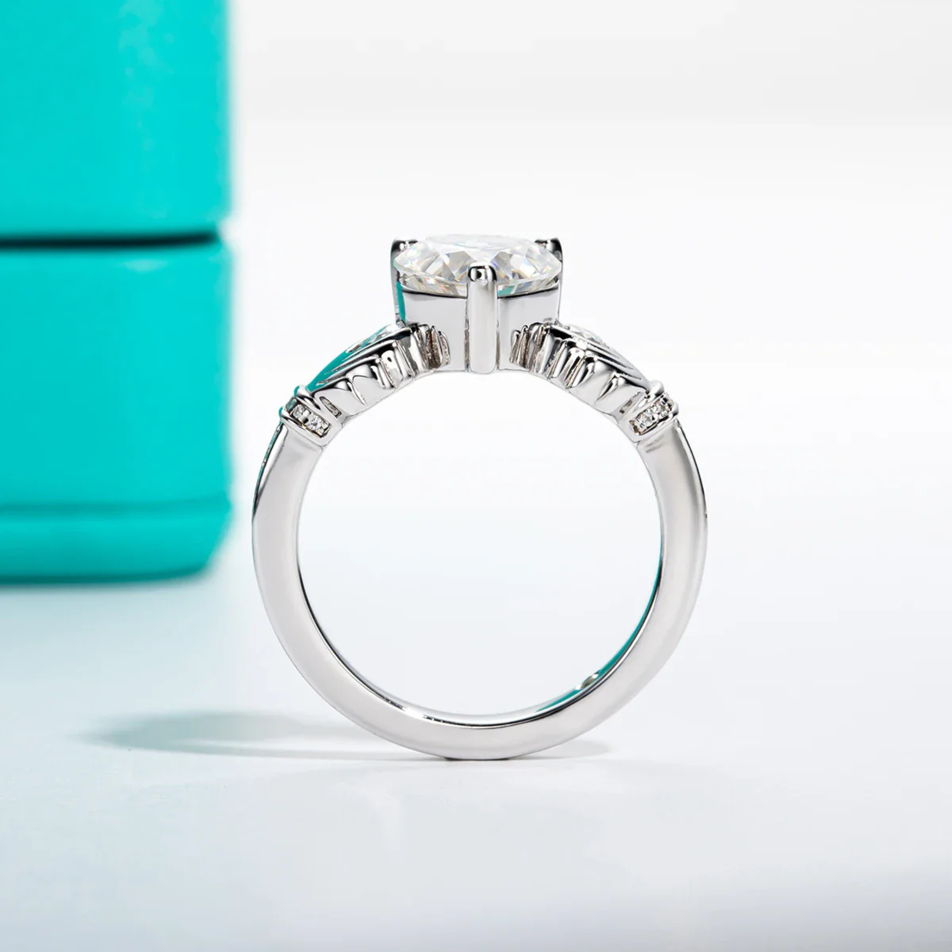 2 CT Heart Cut Moissanite Claddagh Irish Ring