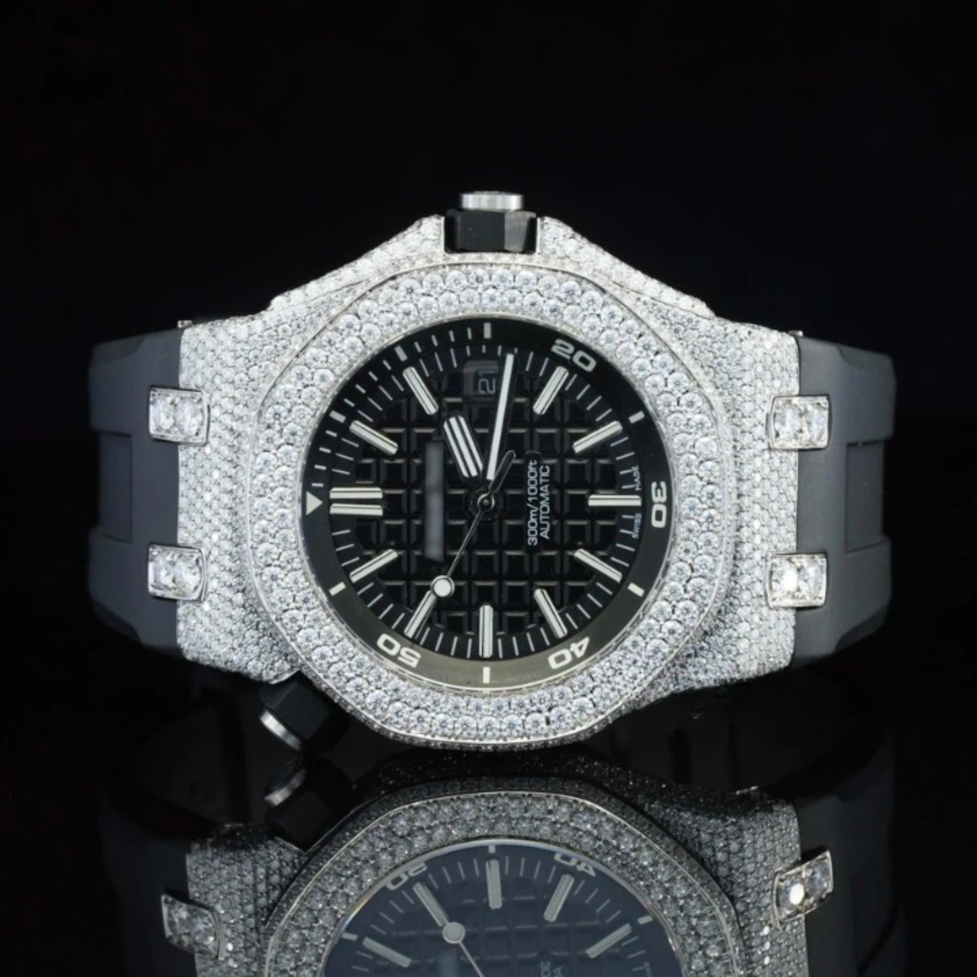 Fabulous Moissanite Watch Iced Out Automatic Wrist Watch For Men
