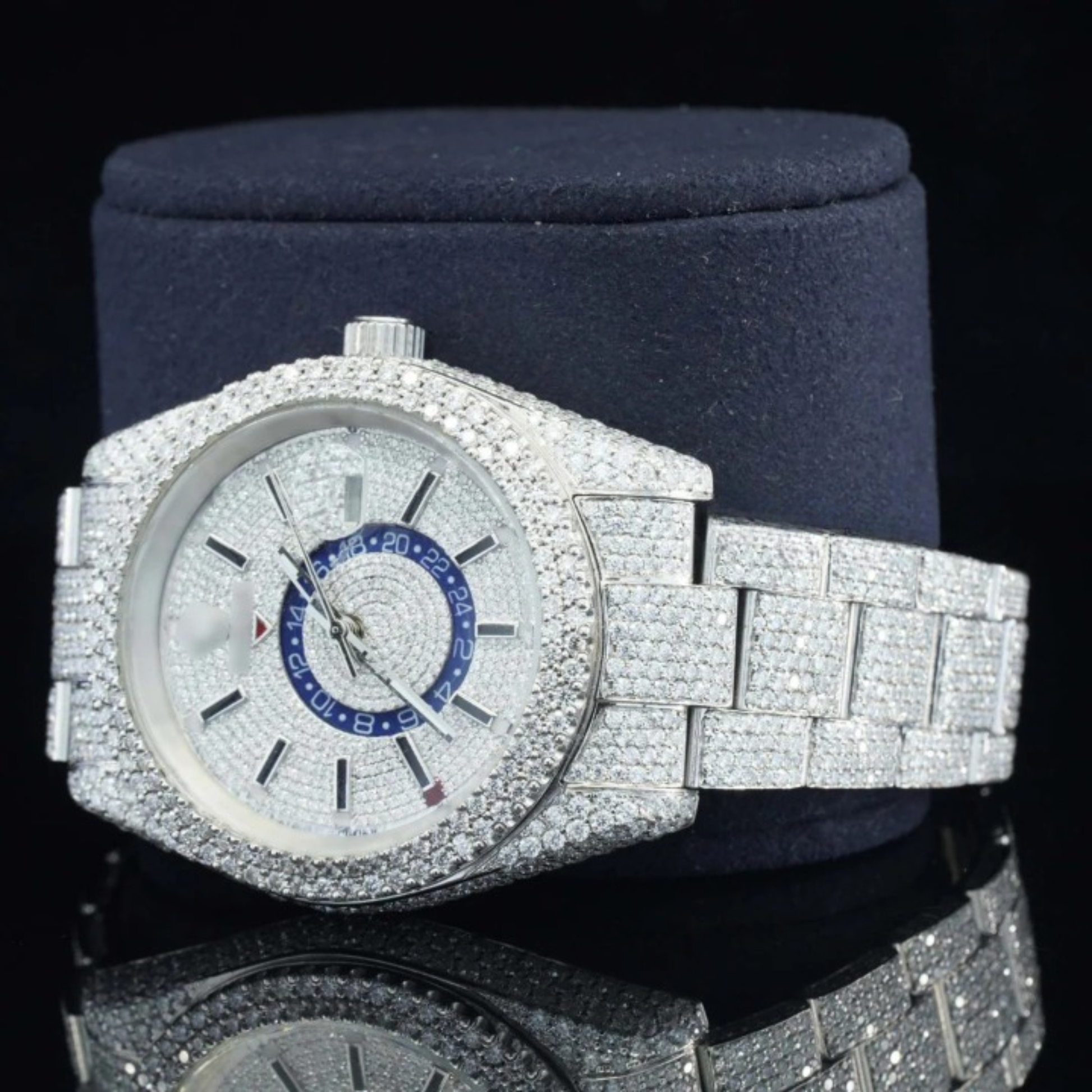 Superior White Gold Color Moissanite Diamond Iced Out Watch