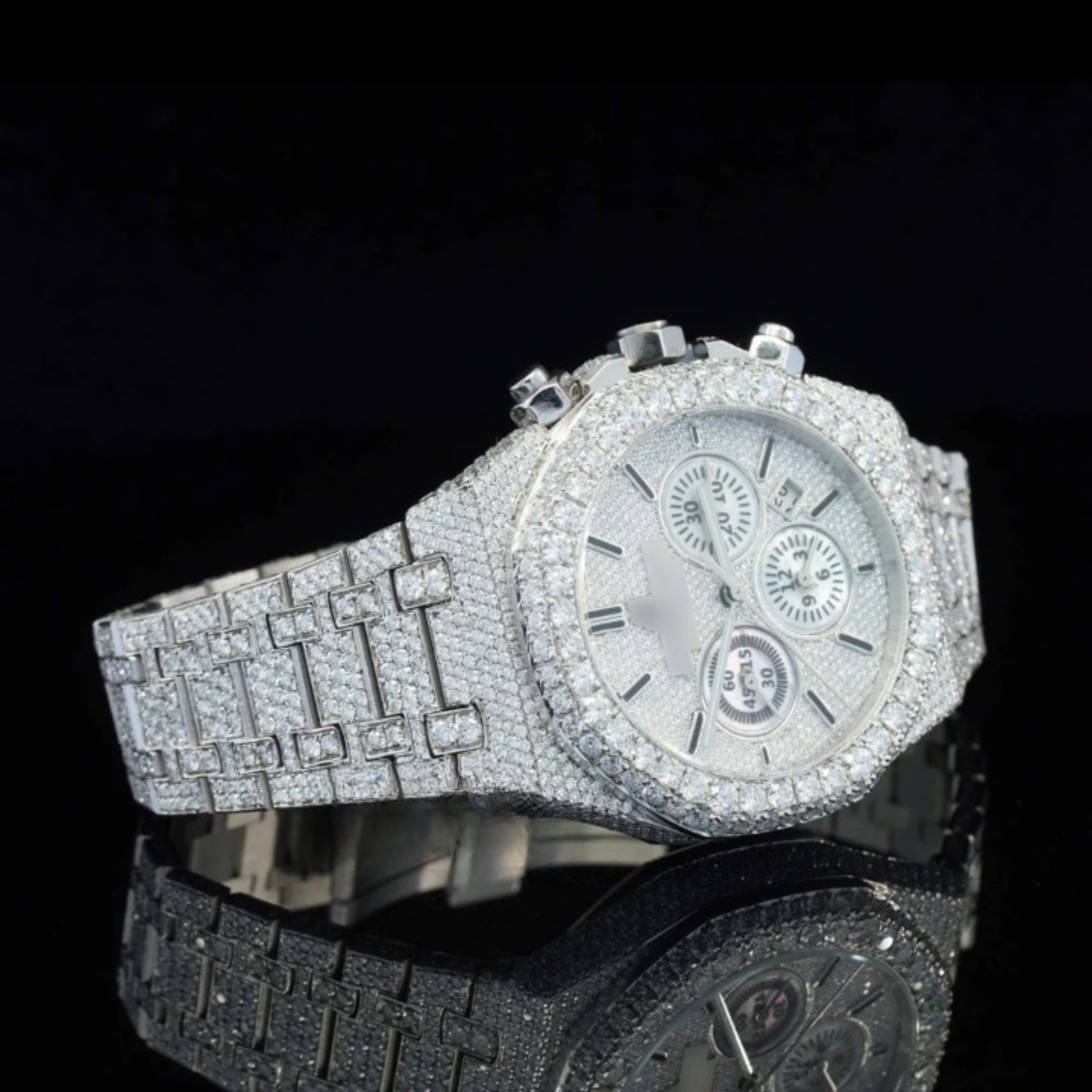 Fabulous Iced Out Automatic Moissanite Diamond Wrist Watch For Men