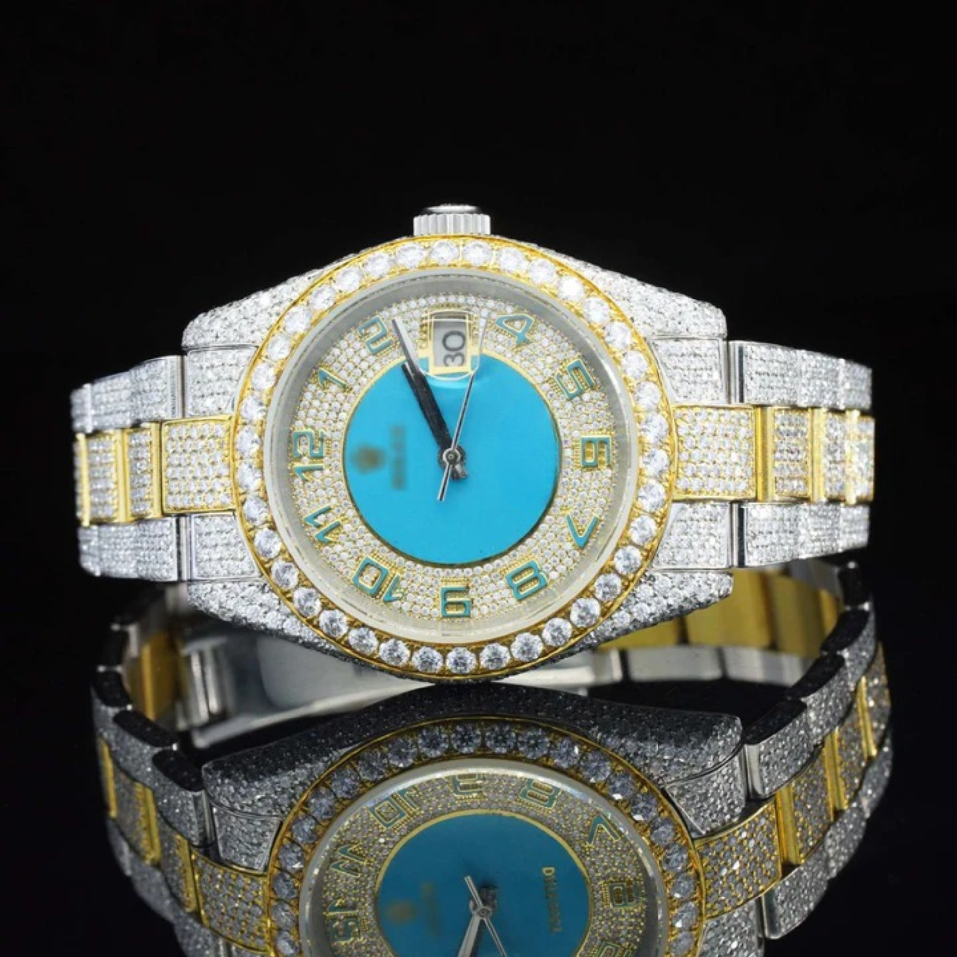 Pretty Iced Out Automatic Superior Moissanite Diamond Watch