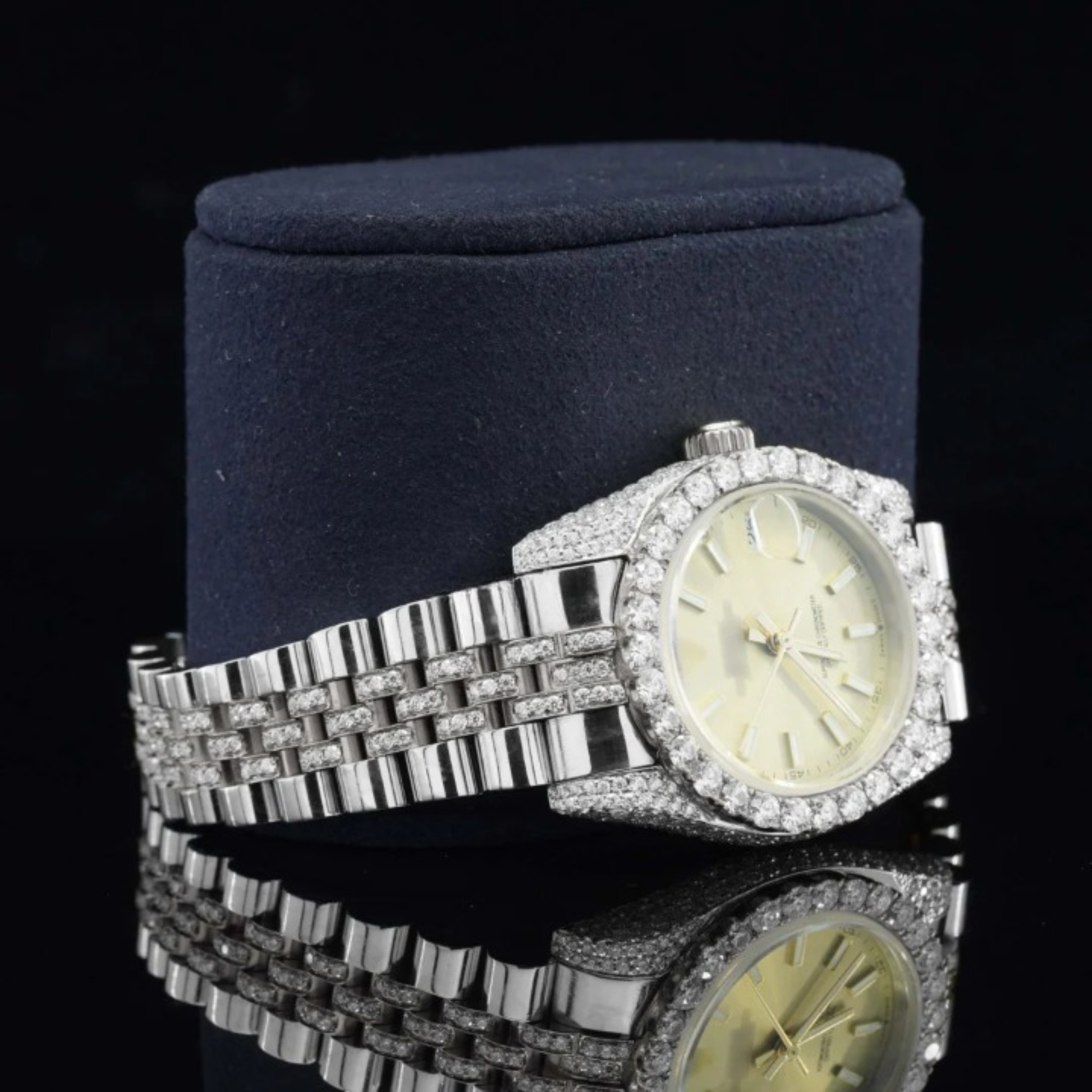 Moissanite Diamond Iced Out Fully Automatic Business Watch For Women