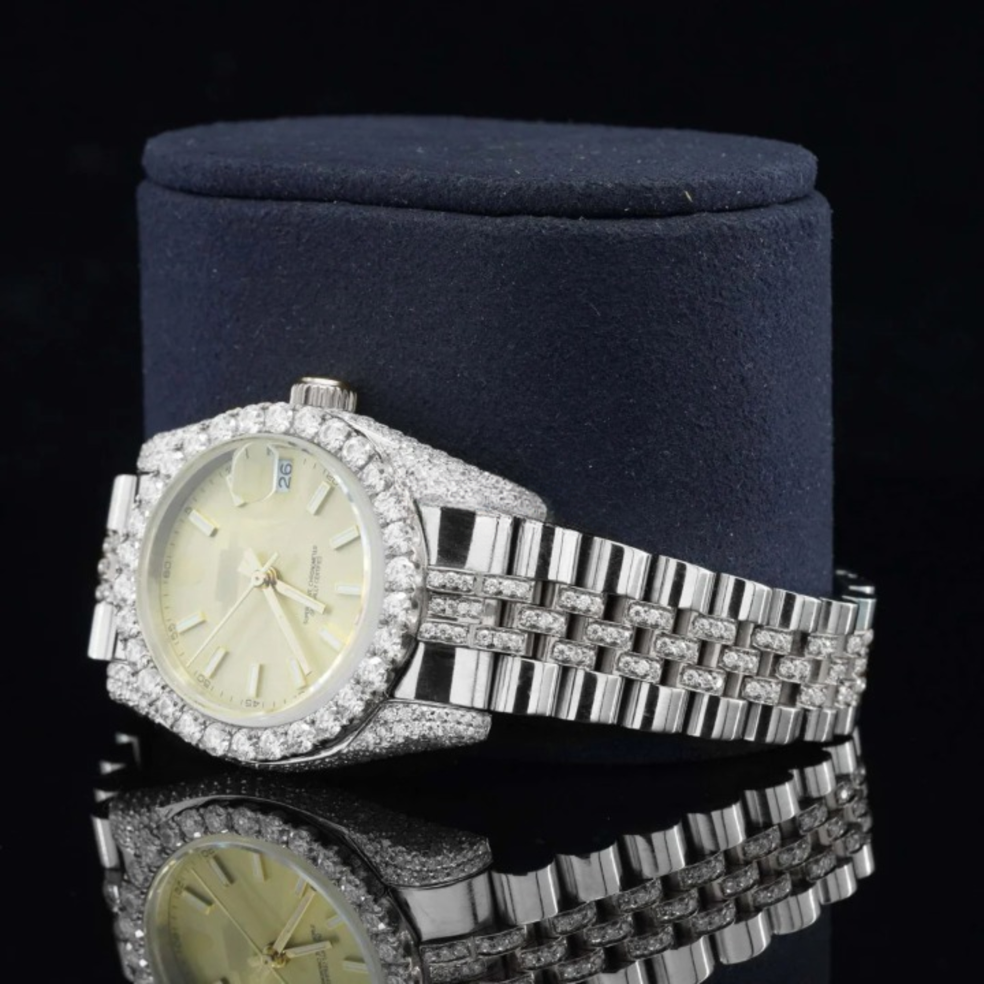 Moissanite Diamond Iced Out Fully Automatic Business Watch For Women