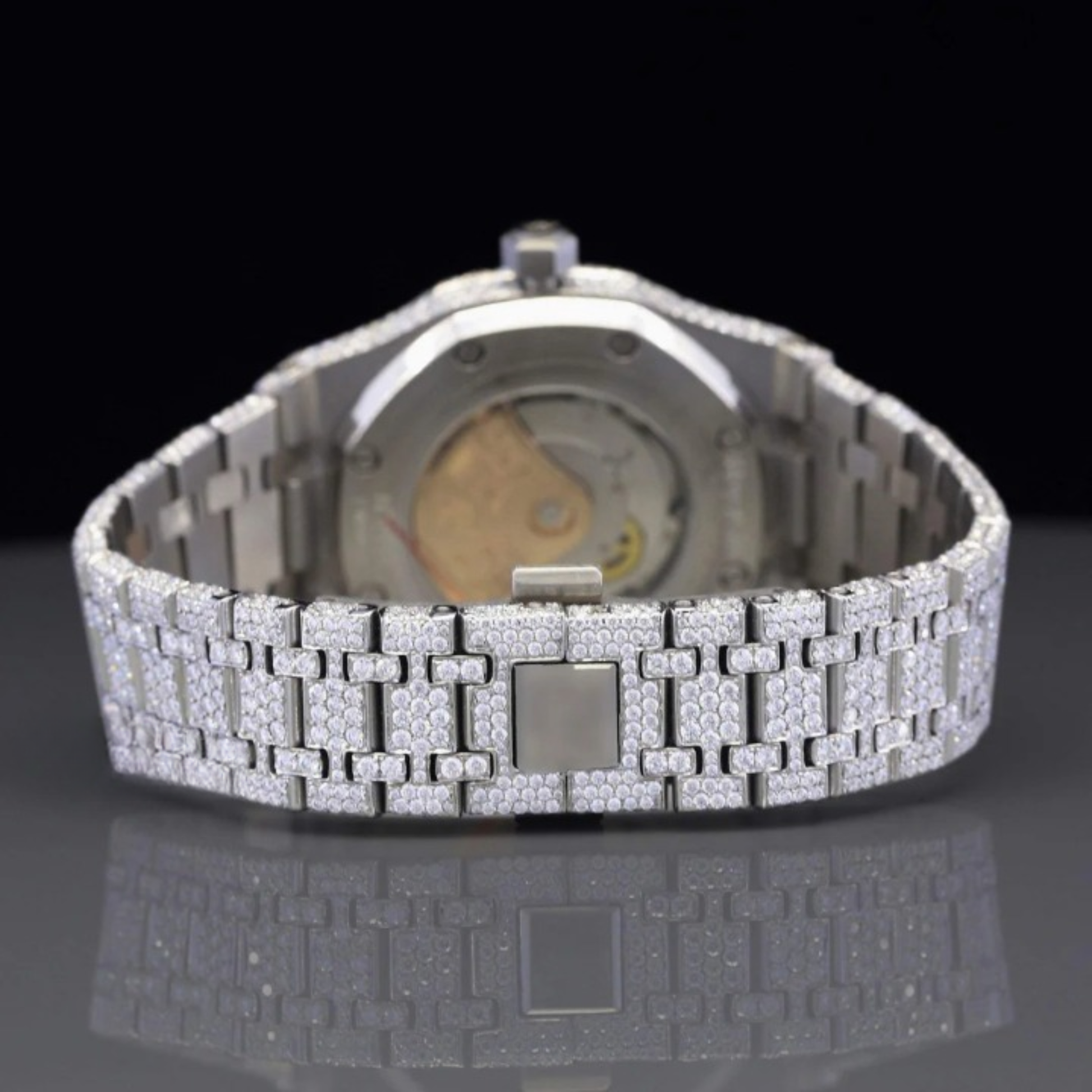 Moissanite Diamond Arabiac Number Iced Out Bust Down Automatic Watch