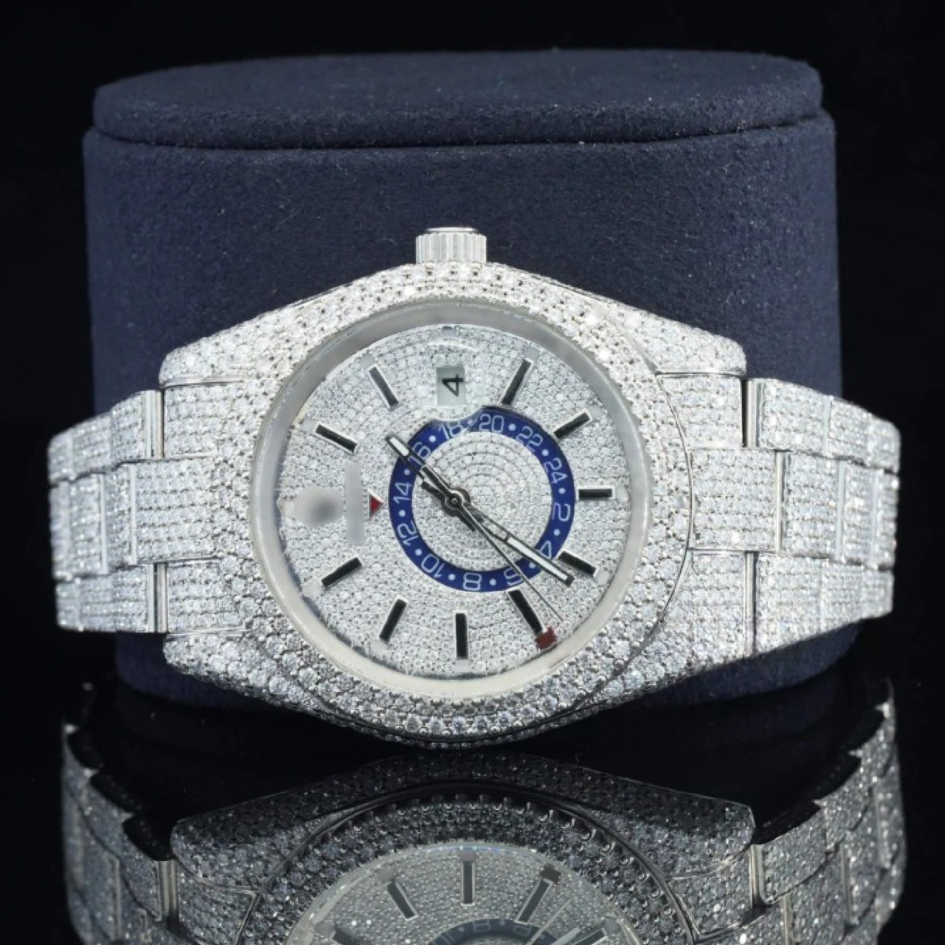 Superior White Gold Color Moissanite Diamond Iced Out Watch