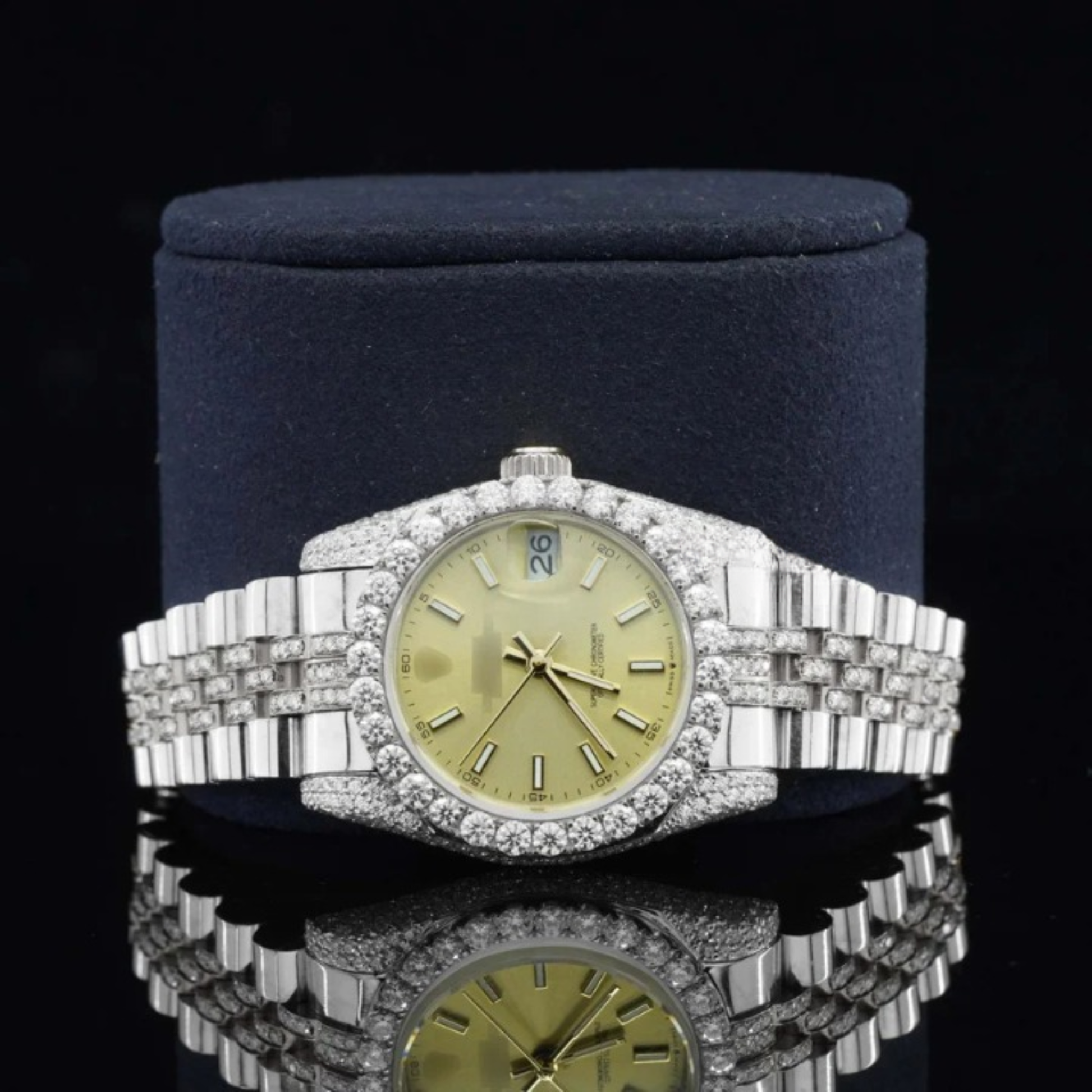 Moissanite Diamond Iced Out Fully Automatic Business Watch For Women
