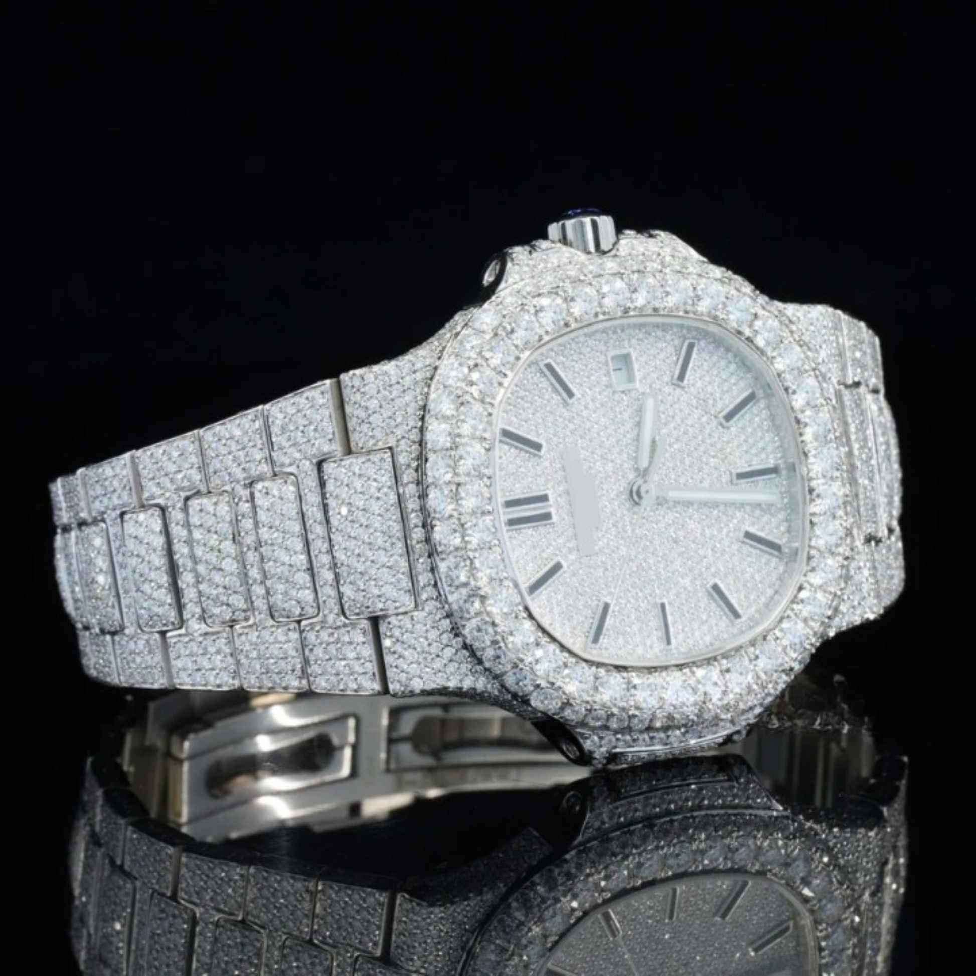 Stylish Full Body Moissanite Diamond Iced Out Automatic Watch