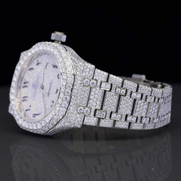 Moissanite Diamond Arabiac Number Iced Out Bust Down Automatic Watch
