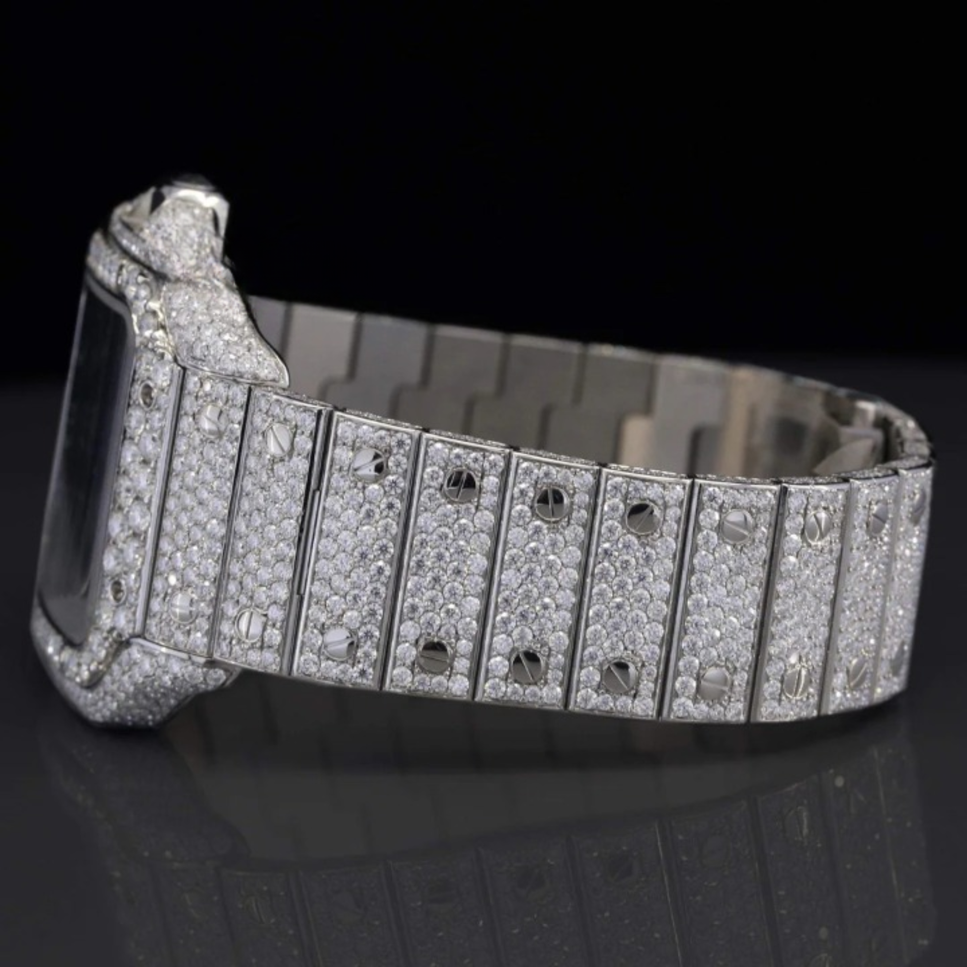 Exotic Fancy Roman Number Moissanite Diamond Dial Watch