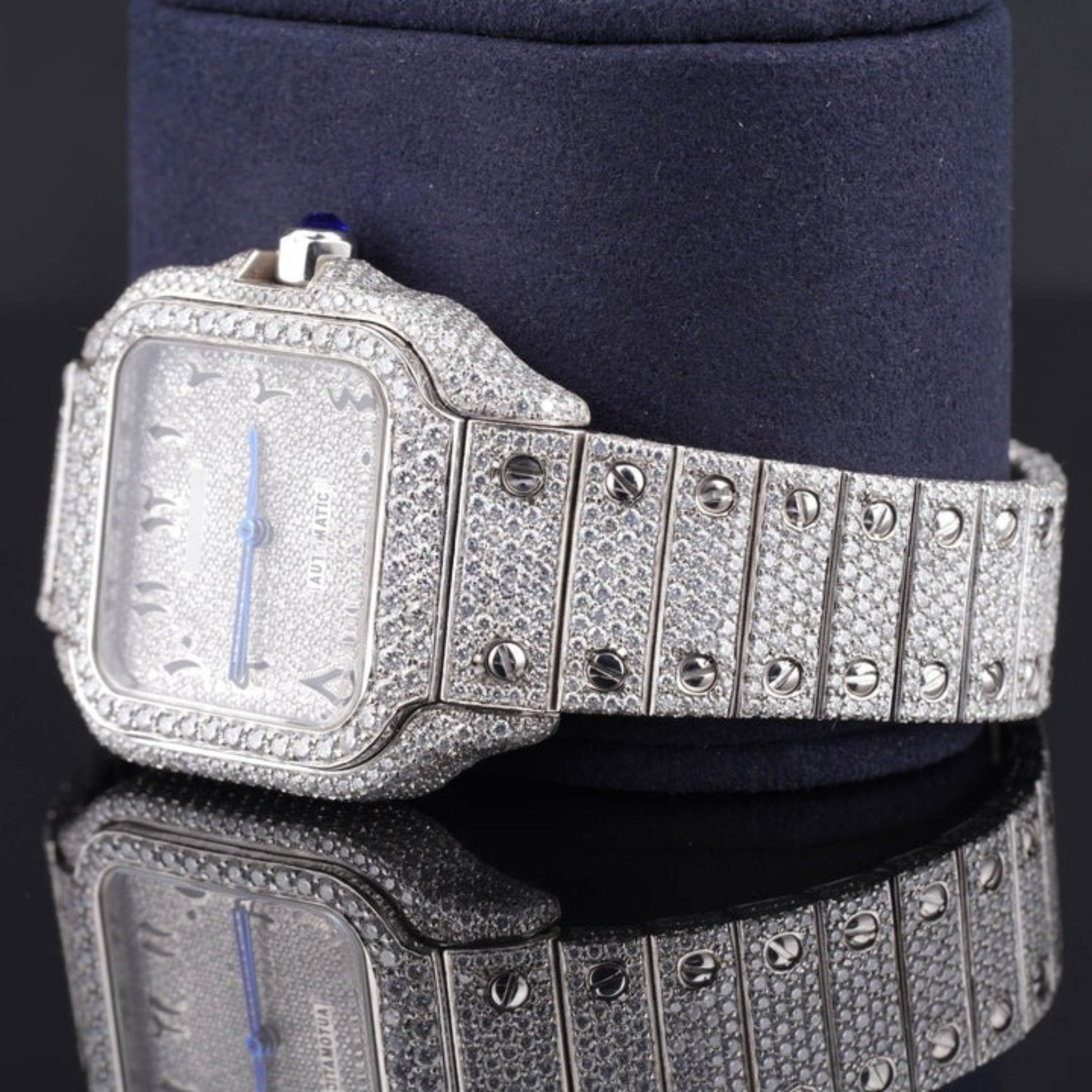 Moissanite Watch Iced Out Automatic Arabic Style Watch