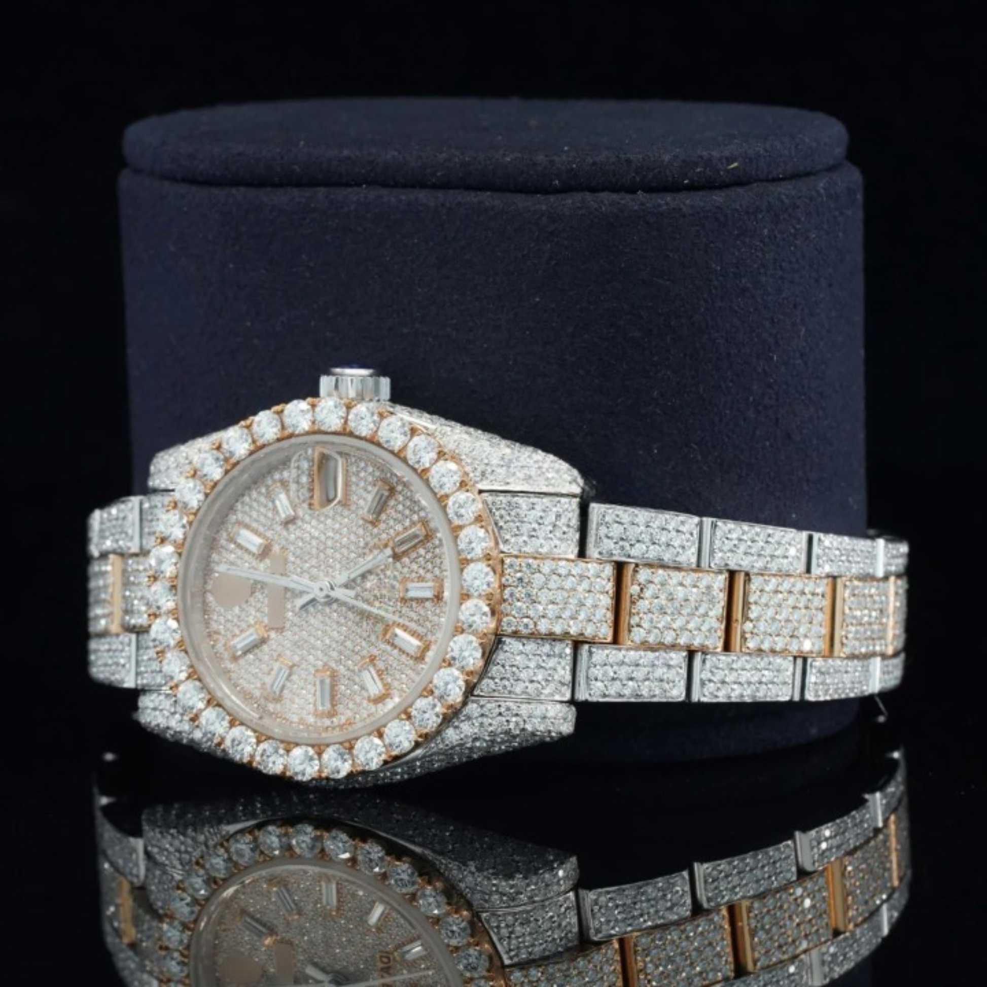 Moissanite Watch Two Color Tone Iced Out Automatic Watch