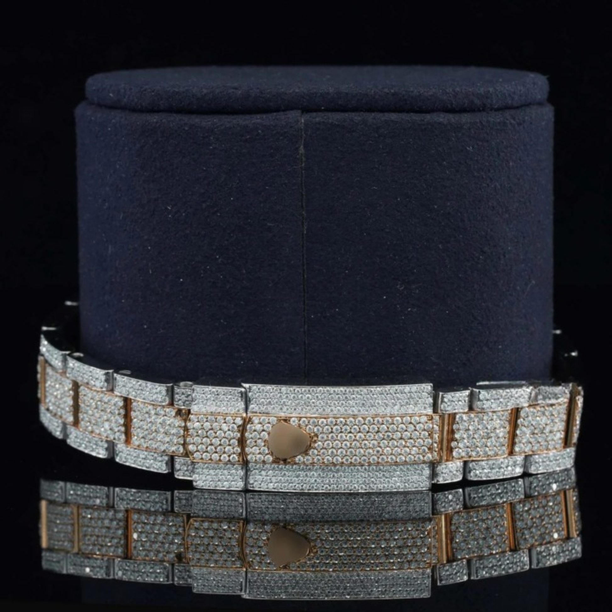 Moissanite Watch Two Color Tone Iced Out Automatic Watch