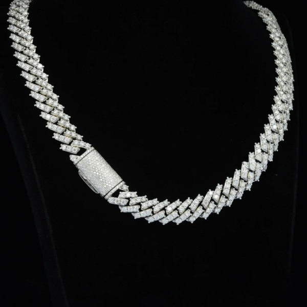 Moissanite diamond miami cuban link chain for men 12mm