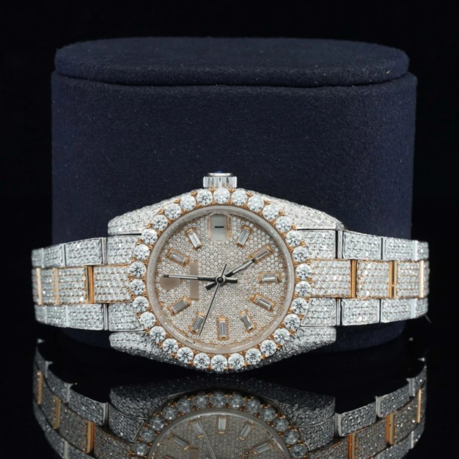 Moissanite Watch Two Color Tone Iced Out Automatic Watch