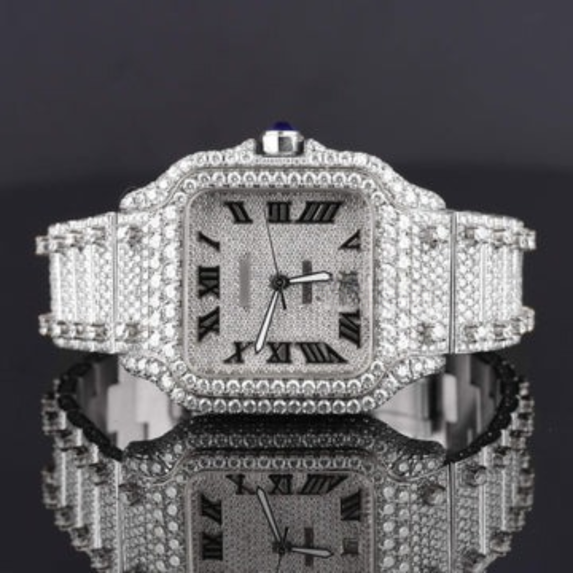 Automatic Roman Number Automatic Movement Moissanite Watch