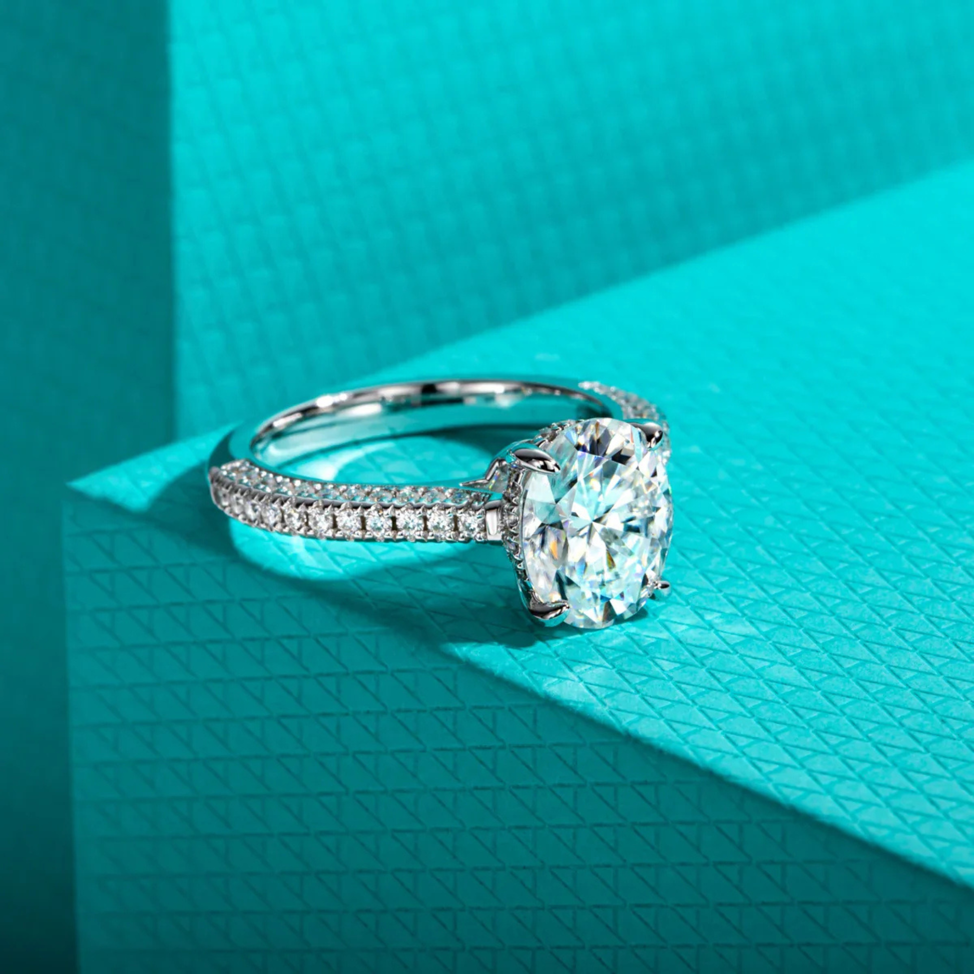 3 CT Oval Cut Moissanite Engagement Ring