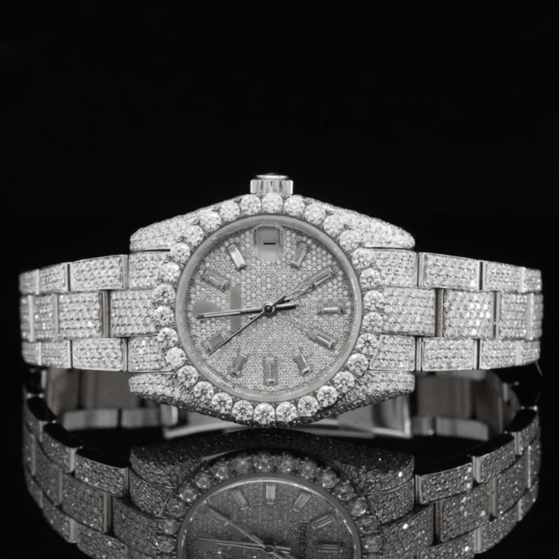 Moissanite Watch Two Color Tone Iced Out Automatic Watch