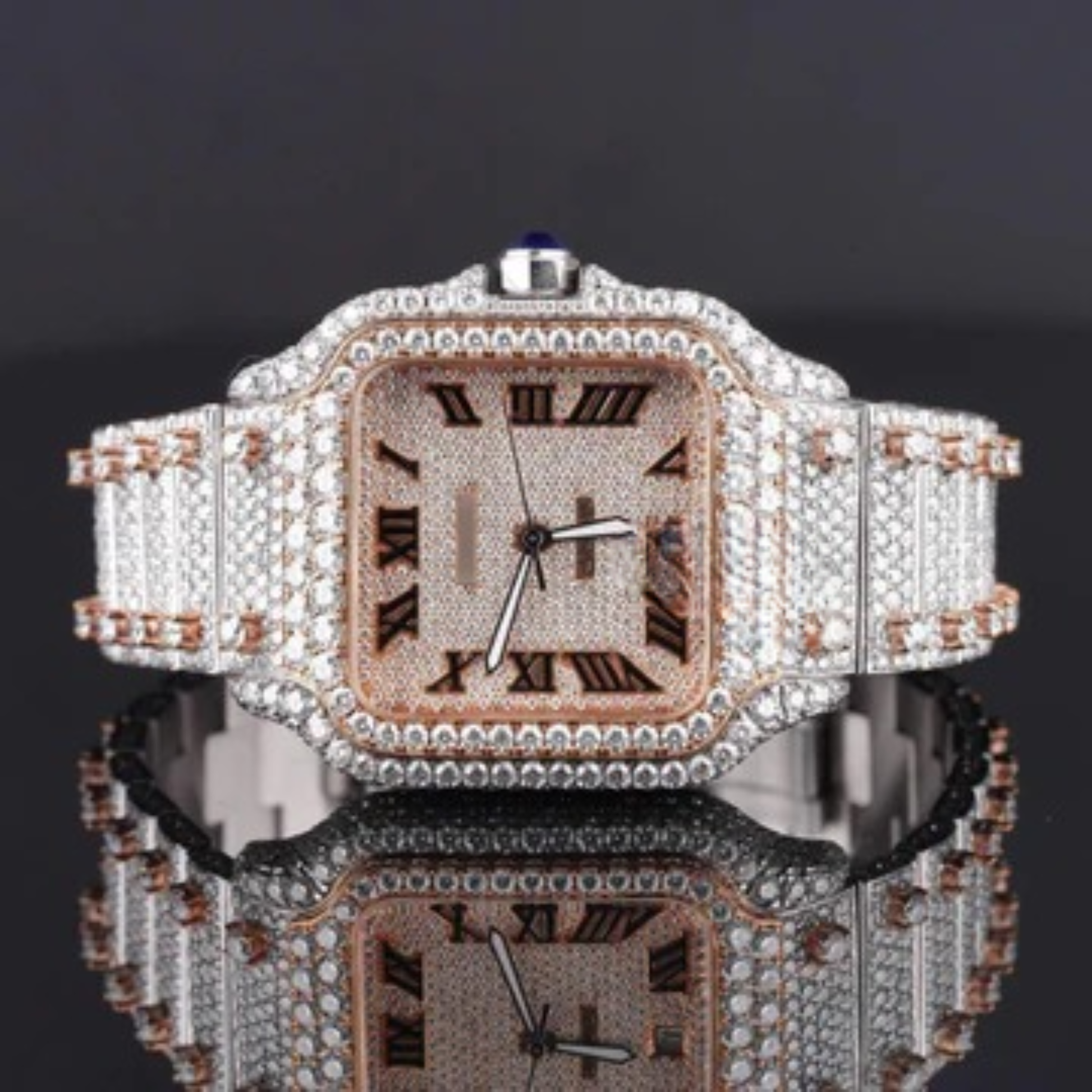 Automatic Roman Number Automatic Movement Moissanite Watch
