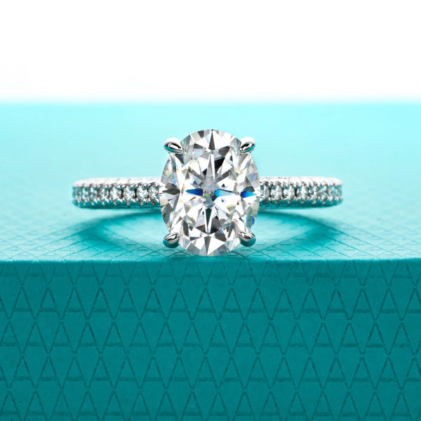 3 CT Oval Cut Moissanite Engagement Ring