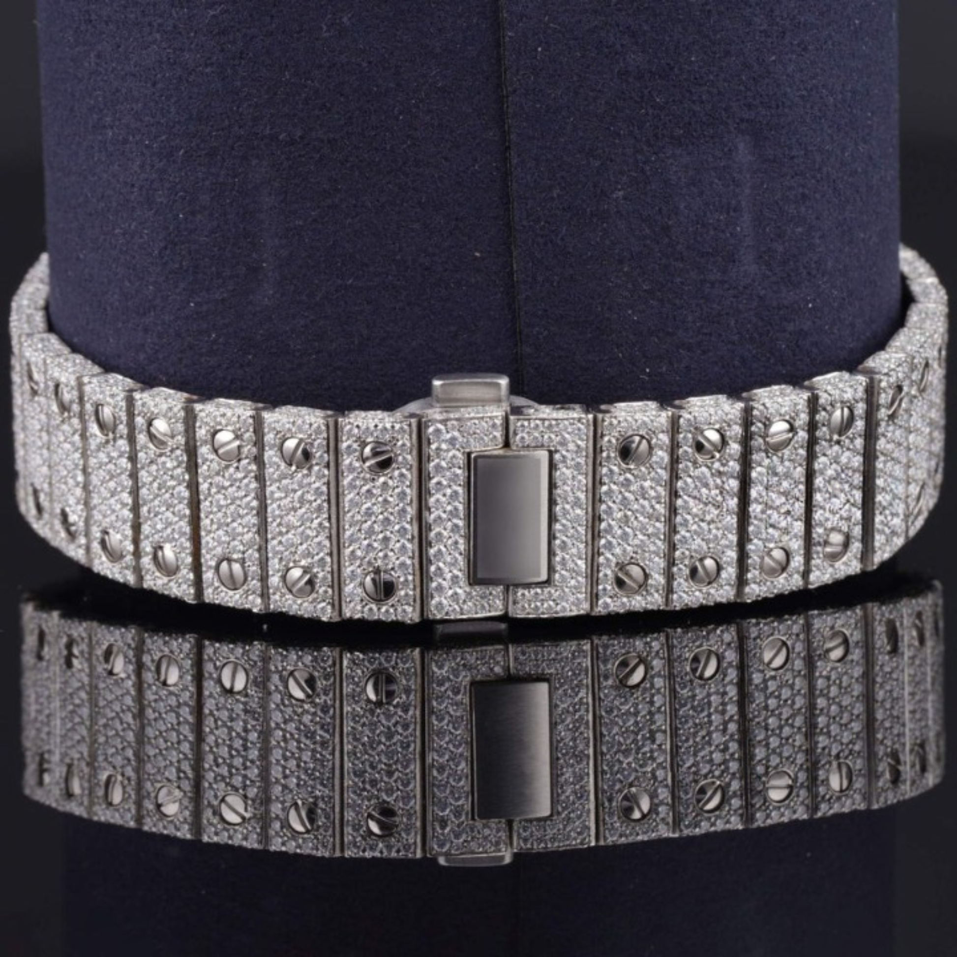 Automatic Moissanite Watch With Rainbow Color Number