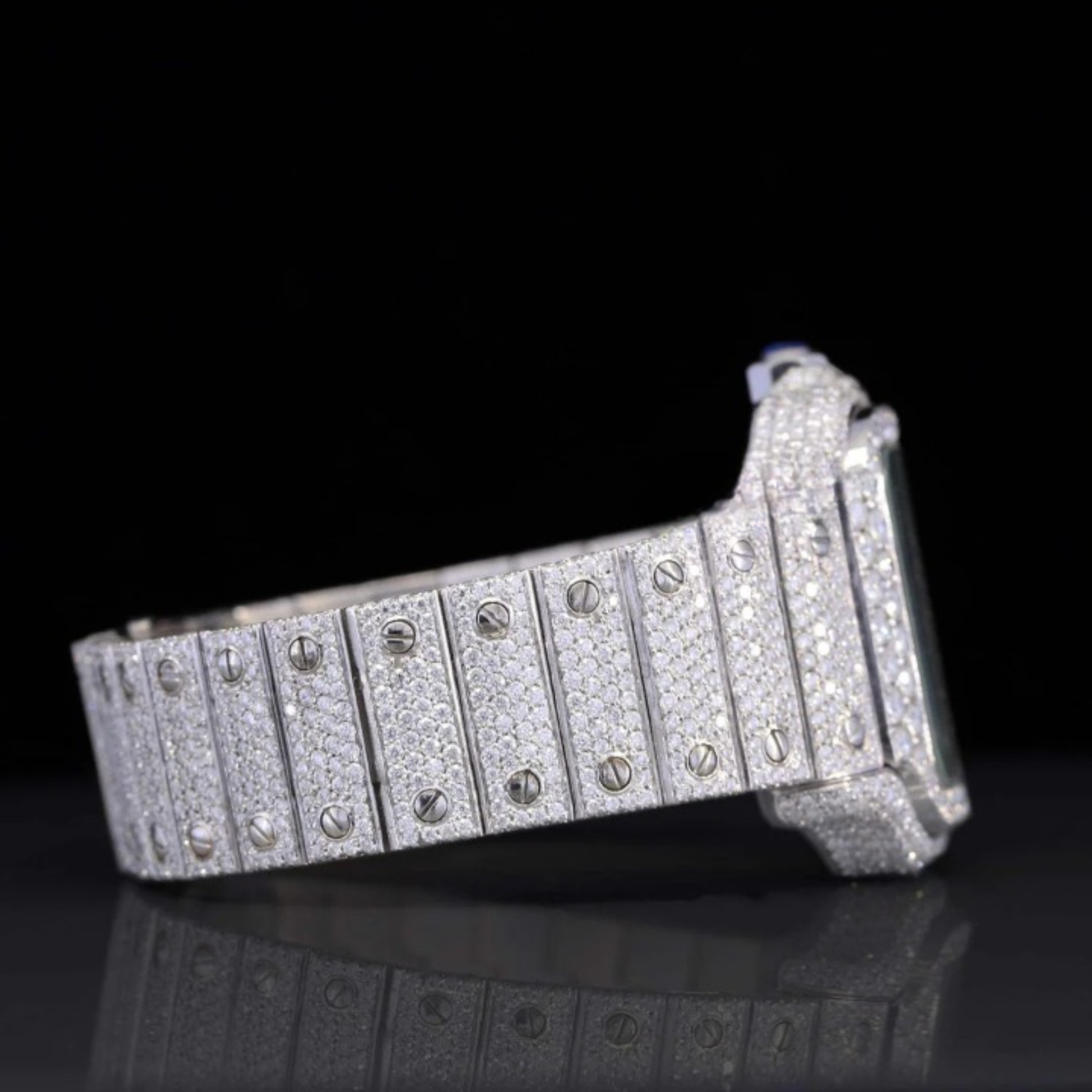 Moissanite Watch Roman Number Fully Body Diamond Automatic Watch For Men