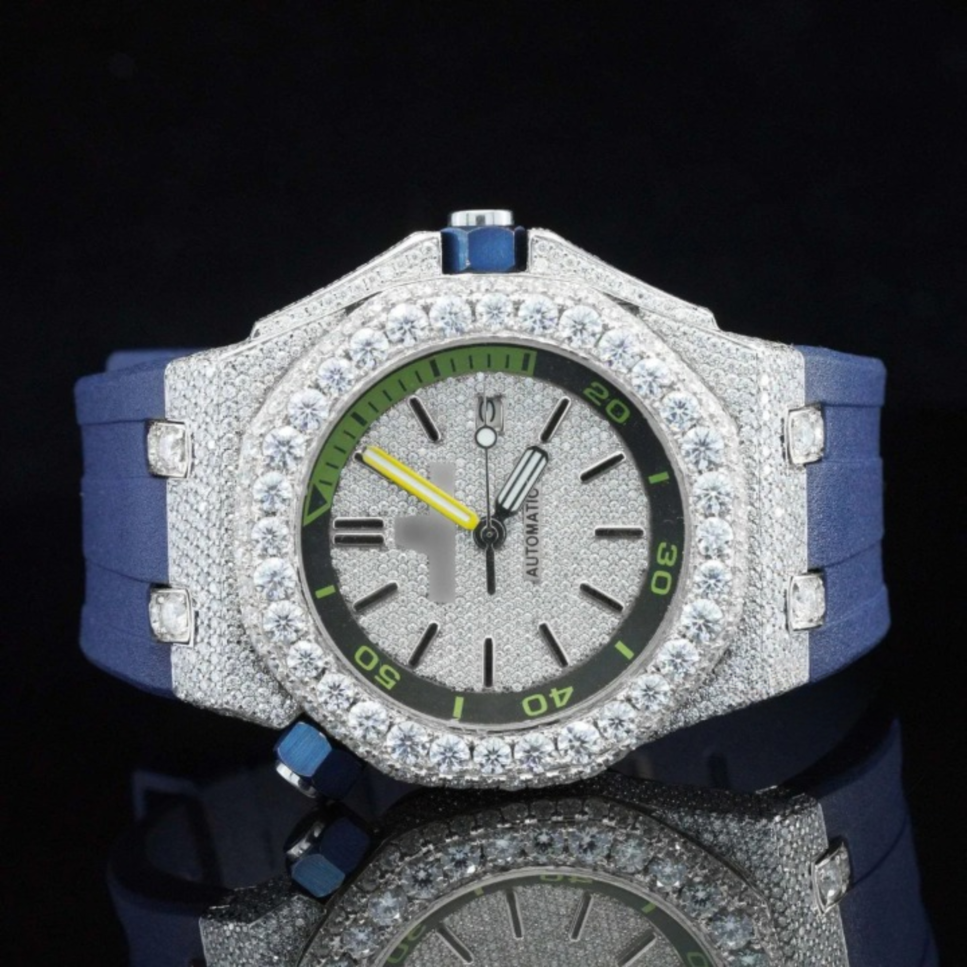 Awesome Diamond Iced Out Chronograph Wrist Moissanite Watch