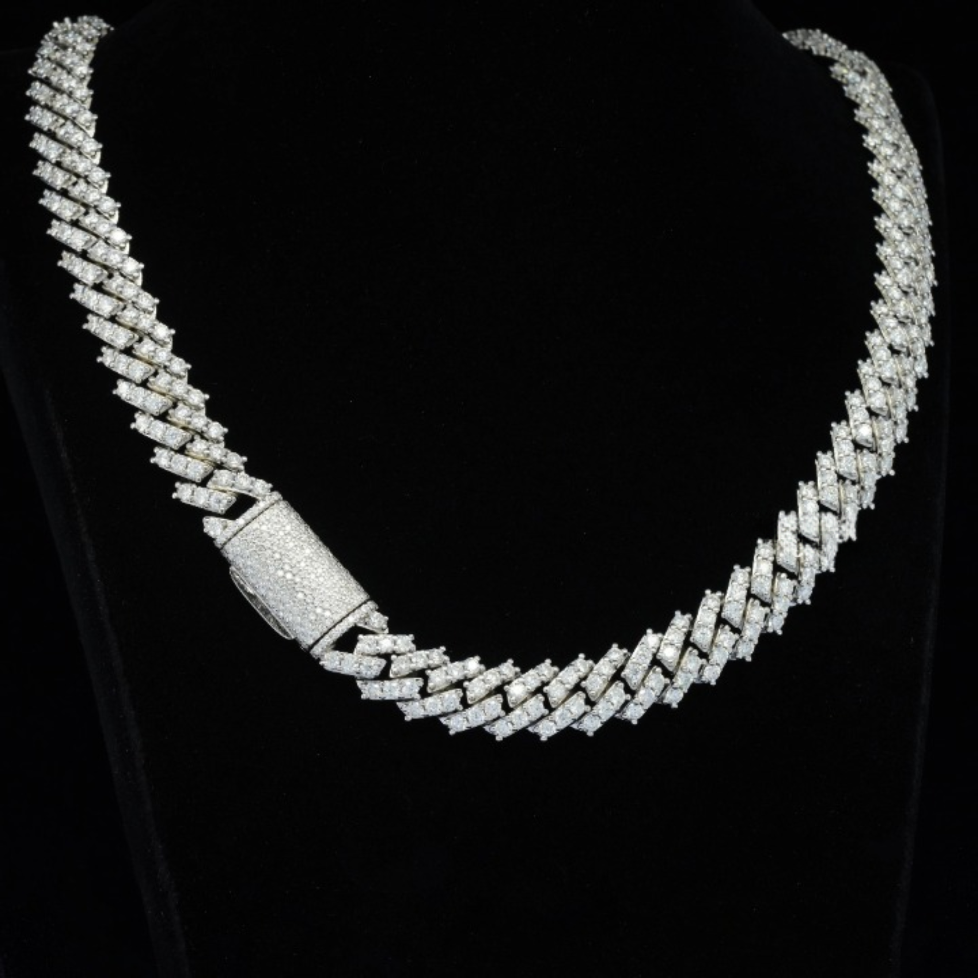 Moissanite diamond miami cuban link chain for men 12mm