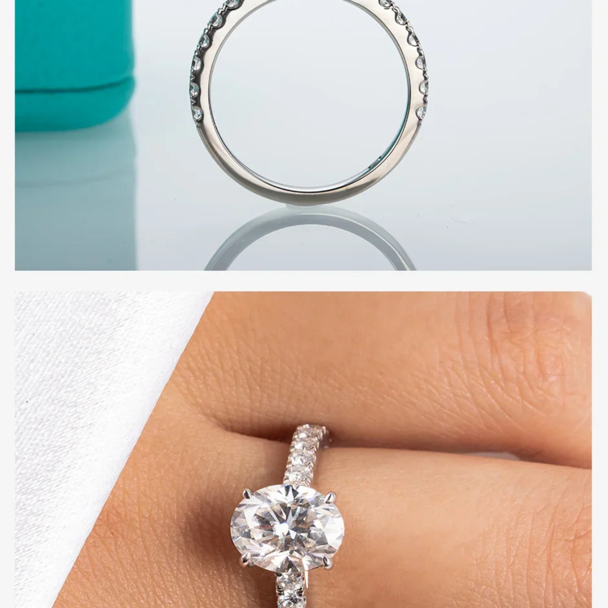 2 CT Oval Cut Moissanite Engagement Ring