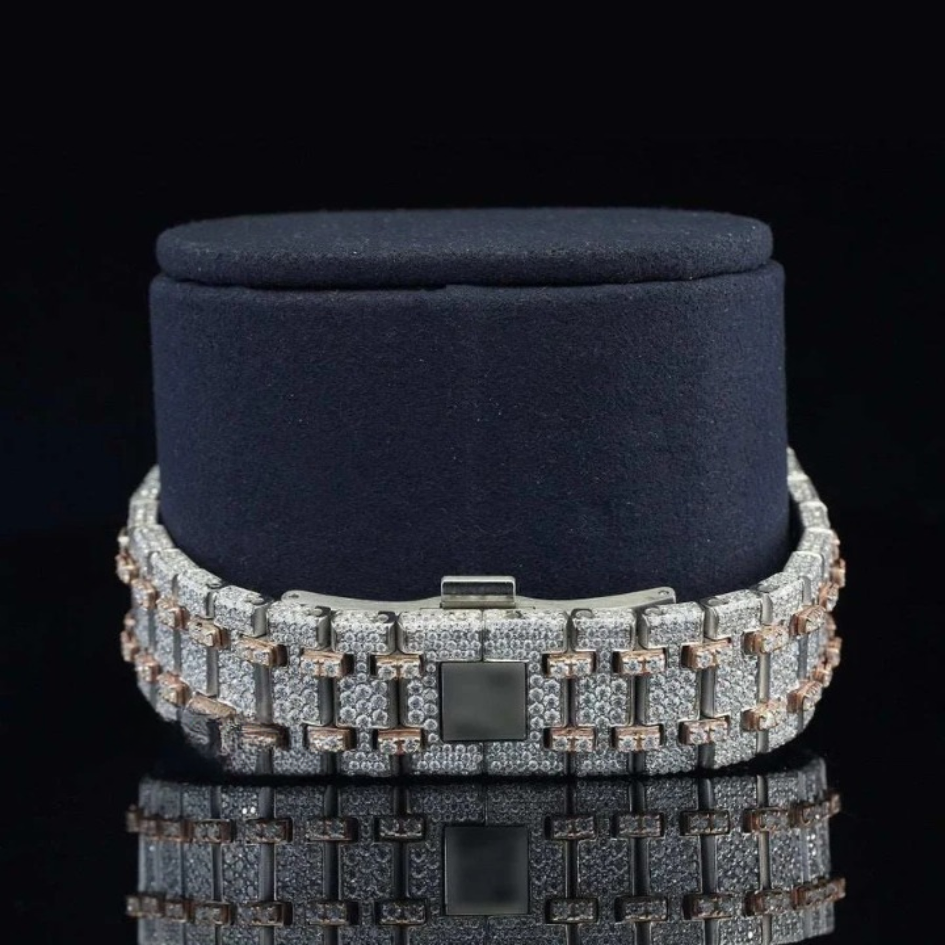 Fashionable Moissanite Watch Diamond Iced Out Automatic Movement For Men