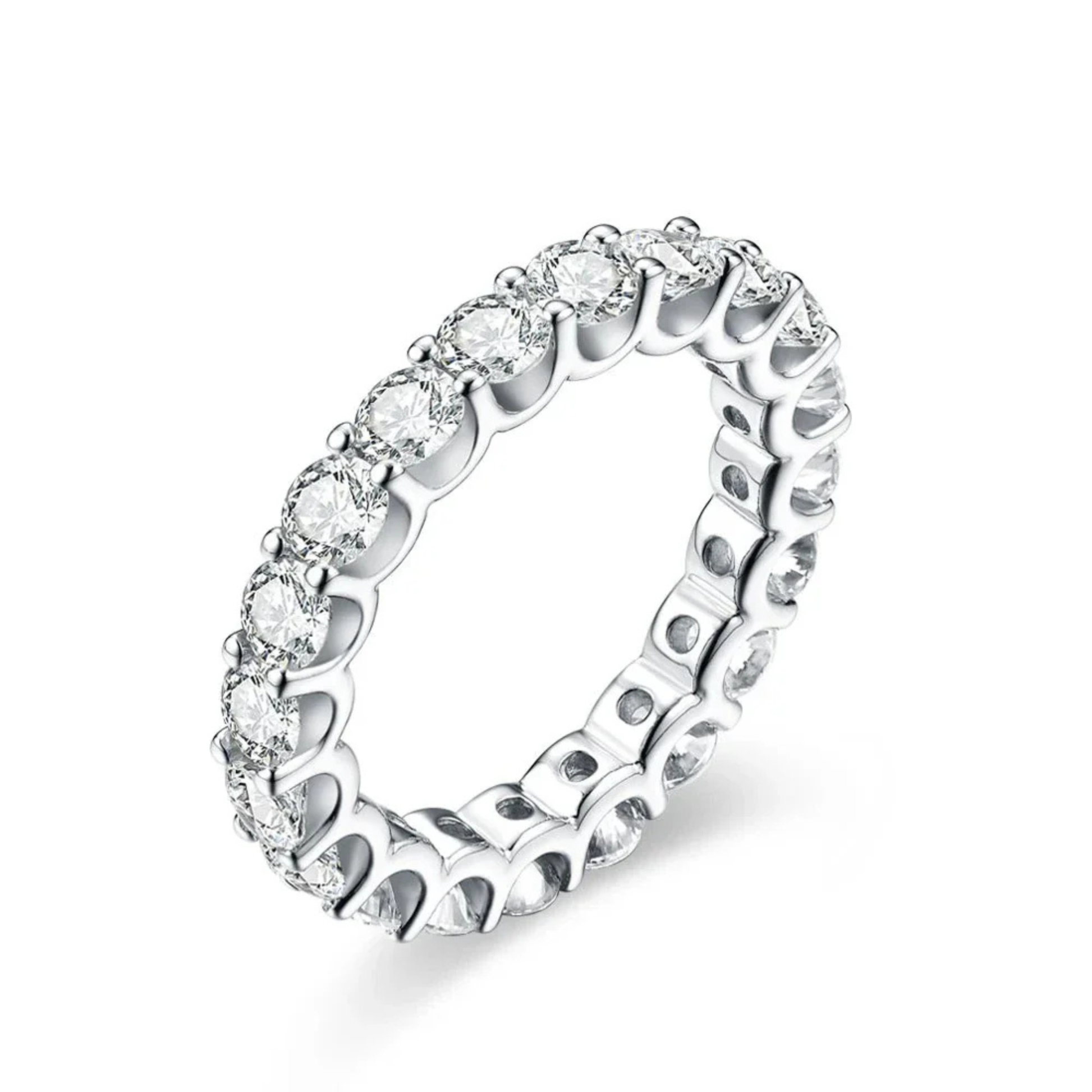 3.5MM Round Cut Moissanite Eternity Wedding Band