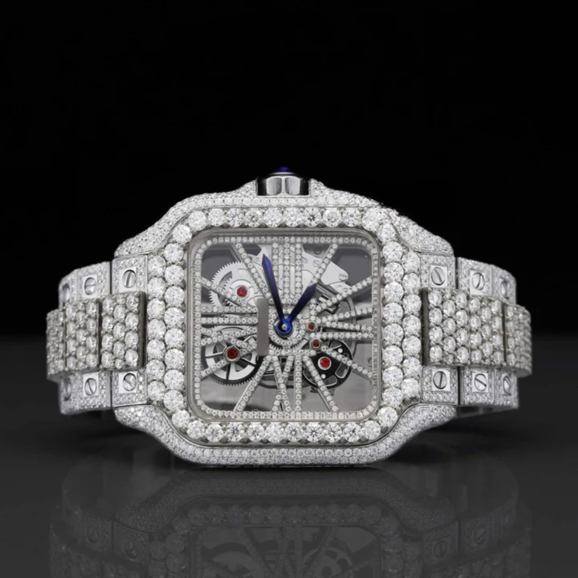 Aesthetic Two Tone Moissanite Watch For Men Automatic Movement