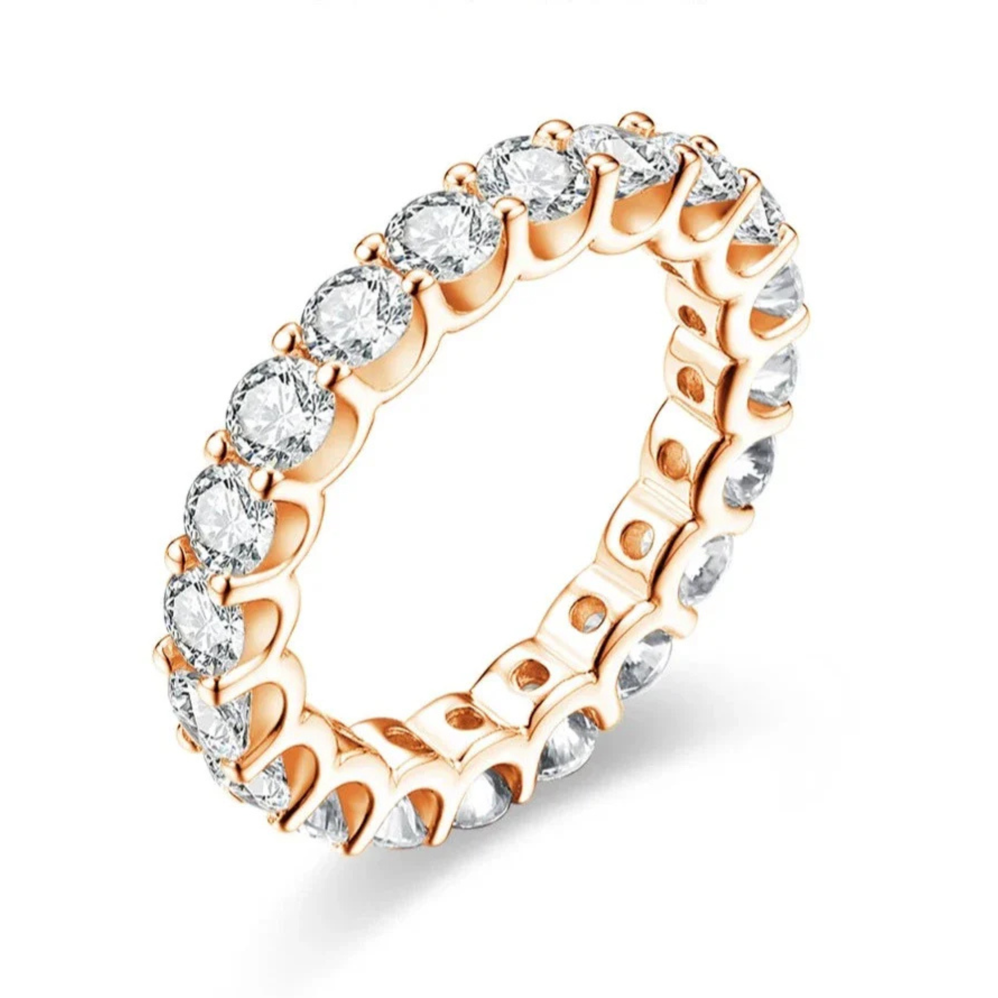 3.5MM Round Cut Moissanite Eternity Wedding Band