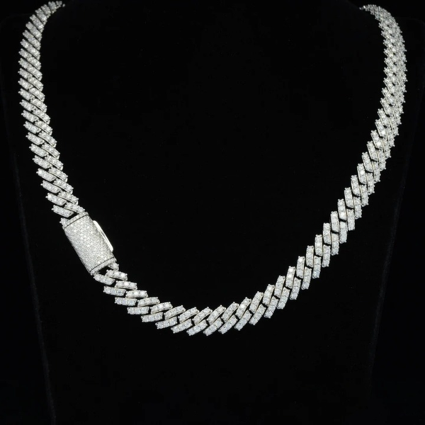 Miami Cuban Link Chain Round Diamond Necklace For Men 9mm