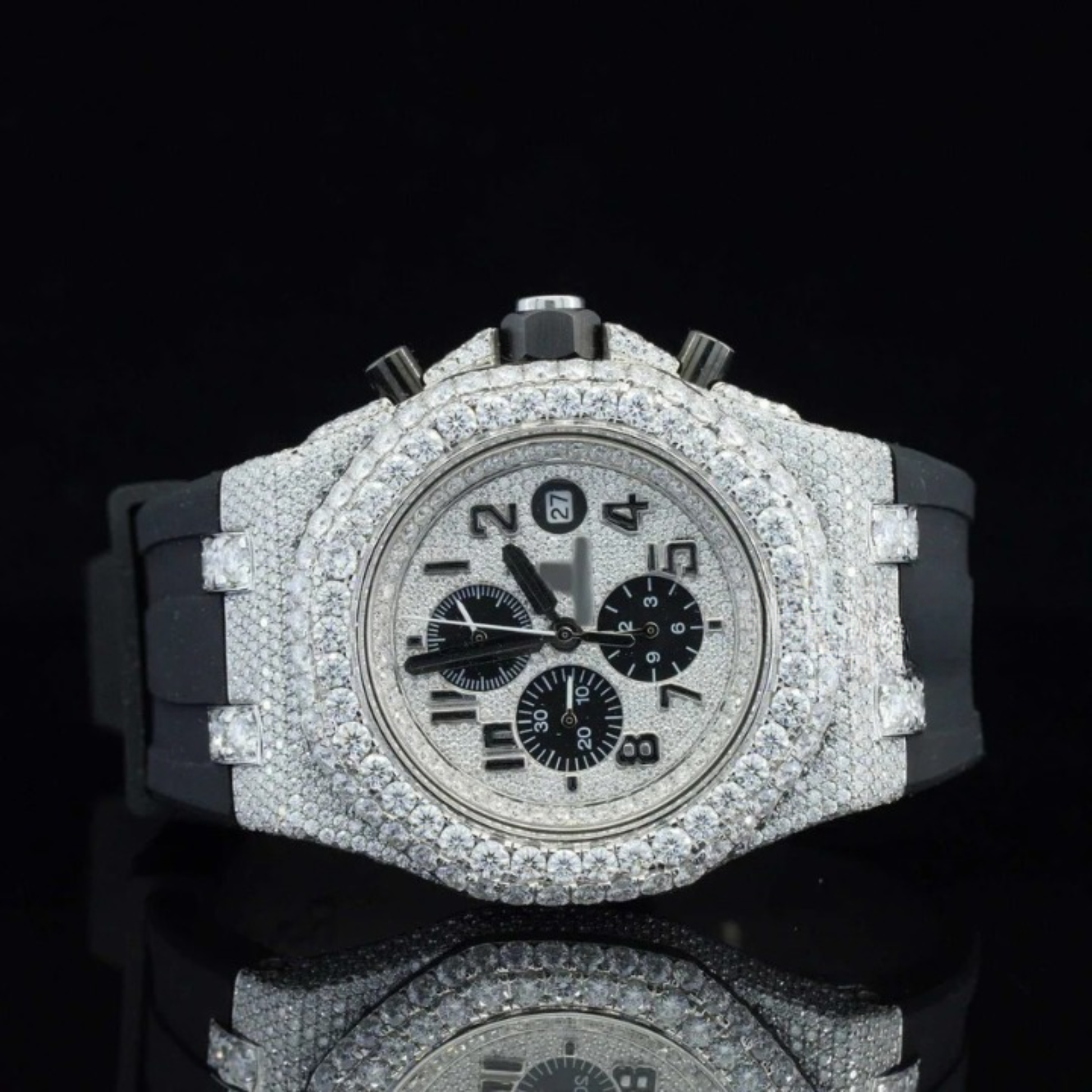 Luxury Iced Out Moissanite Watch Chronograph Automatic For Men