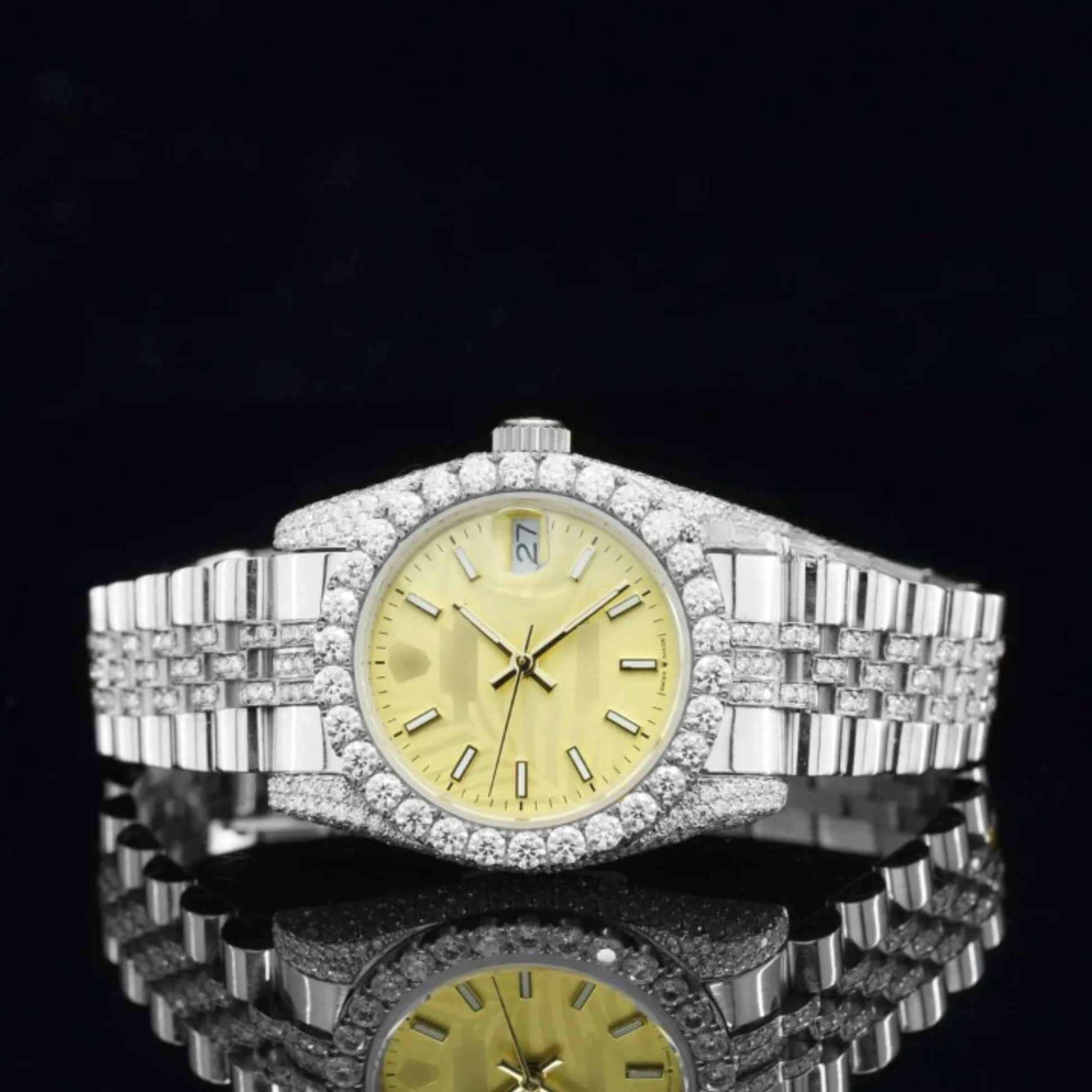 Royal Moissanite Watch Iced Out Automatic Movement For Men